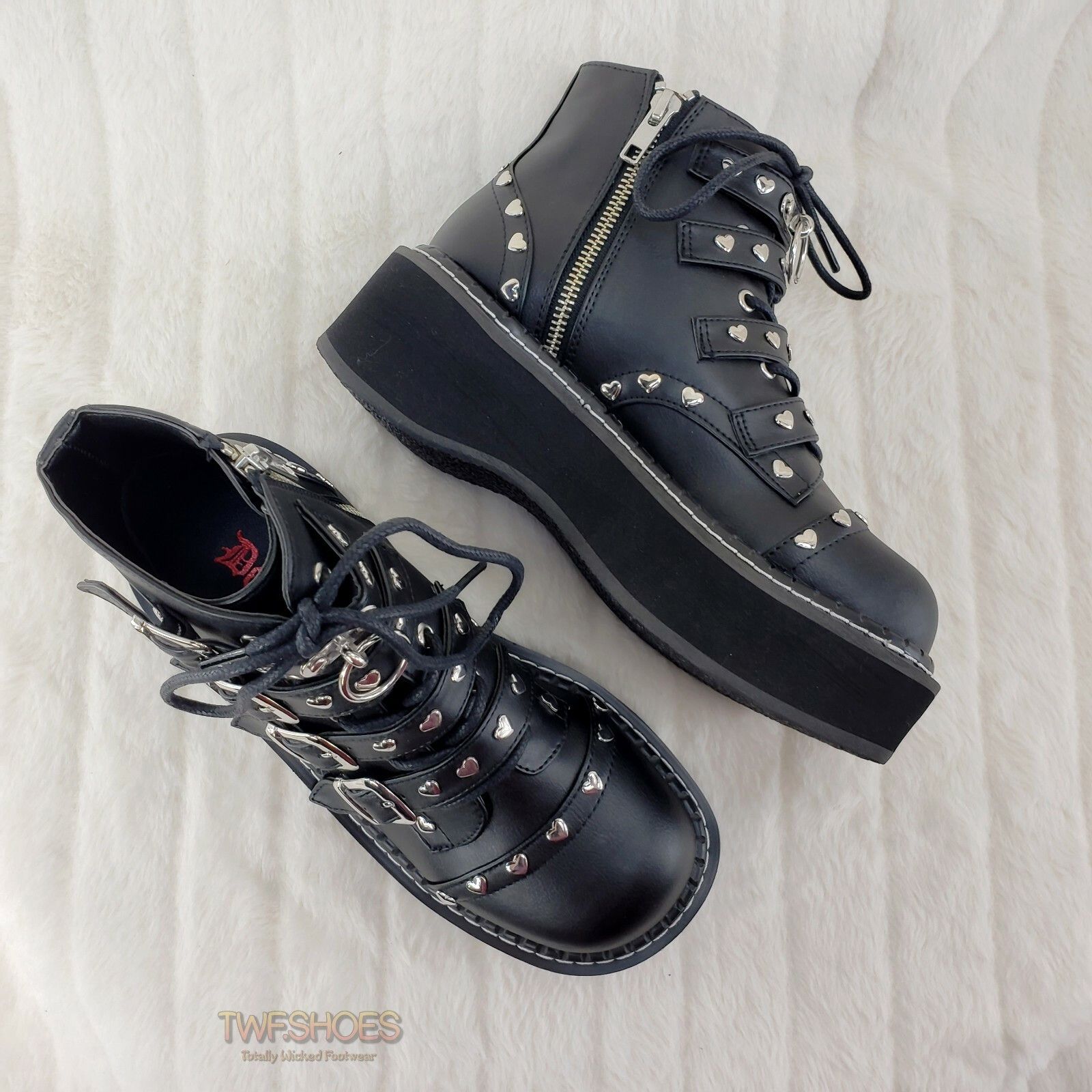 Other Emily 315 Black Vegan Leather Platform Ankle Boot 6-12 NY DE Size US 6 / IT 36 - 4 Thumbnail