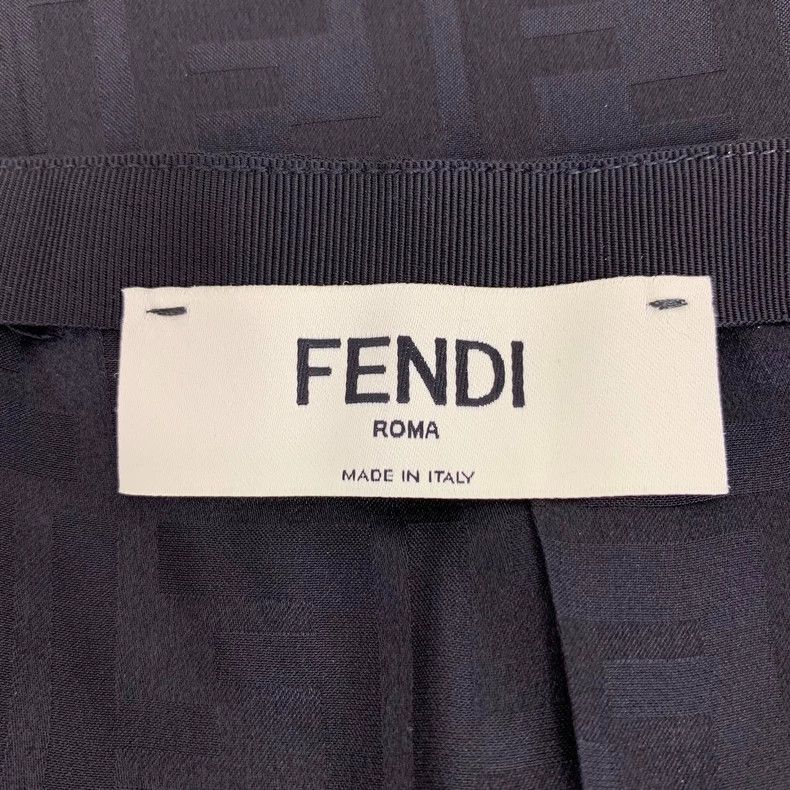Fendi FENDI Black logo jacquard full-print mulberry silk casual Size 42" / US 20 - 5 Thumbnail
