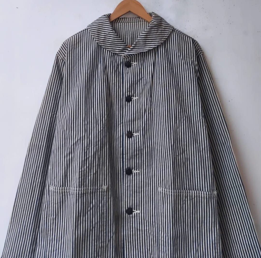 Buzz Rickson's × Toyo Enterprises BUZZ RICKSON'S US Navy Shawl Colar Hickory Work Jacket Size US L / EU 52-54 / 3 - 6 Thumbnail