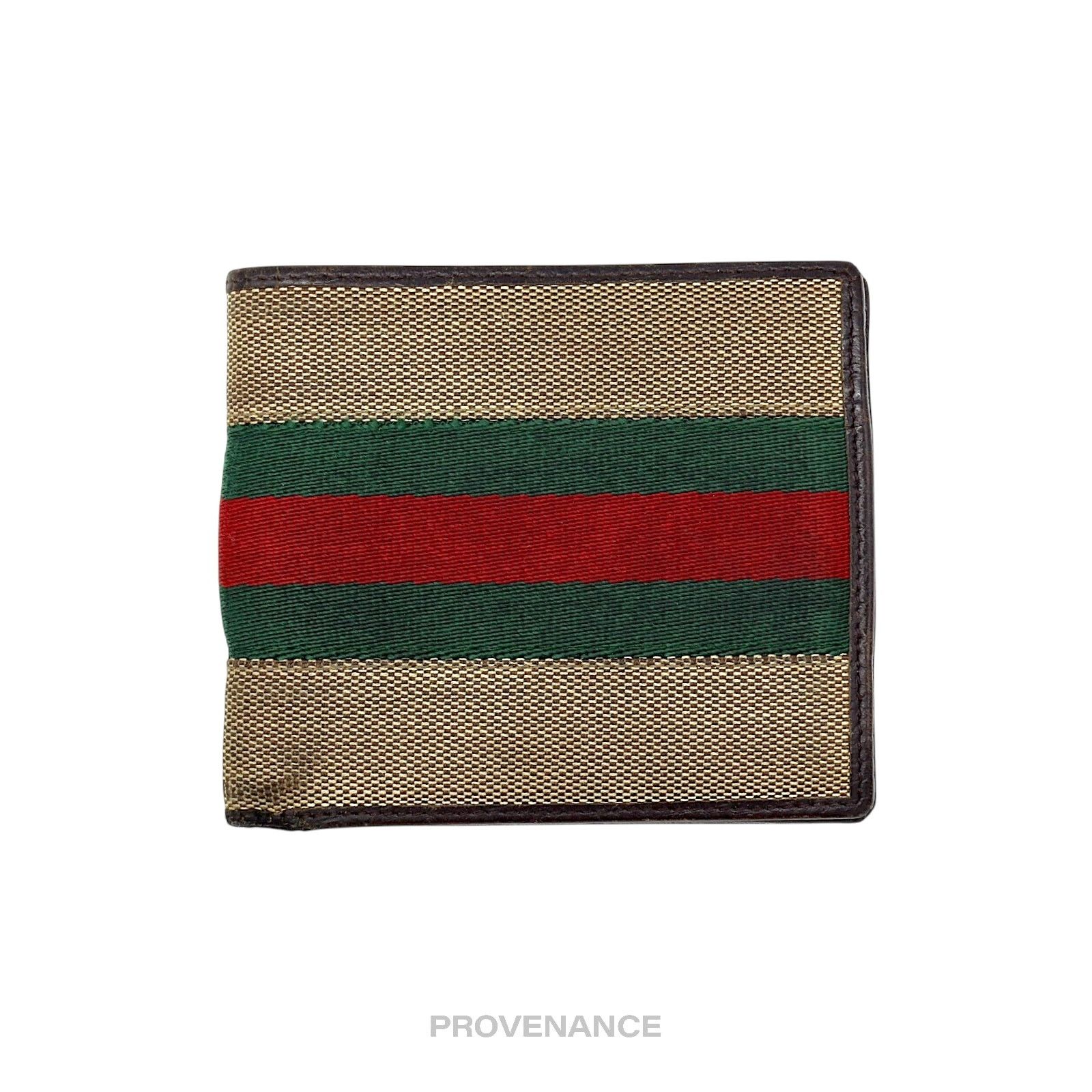 Gucci 🔴 Gucci Bifold Wallet - Raffia with Web Size ONE SIZE - 1 Thumbnail