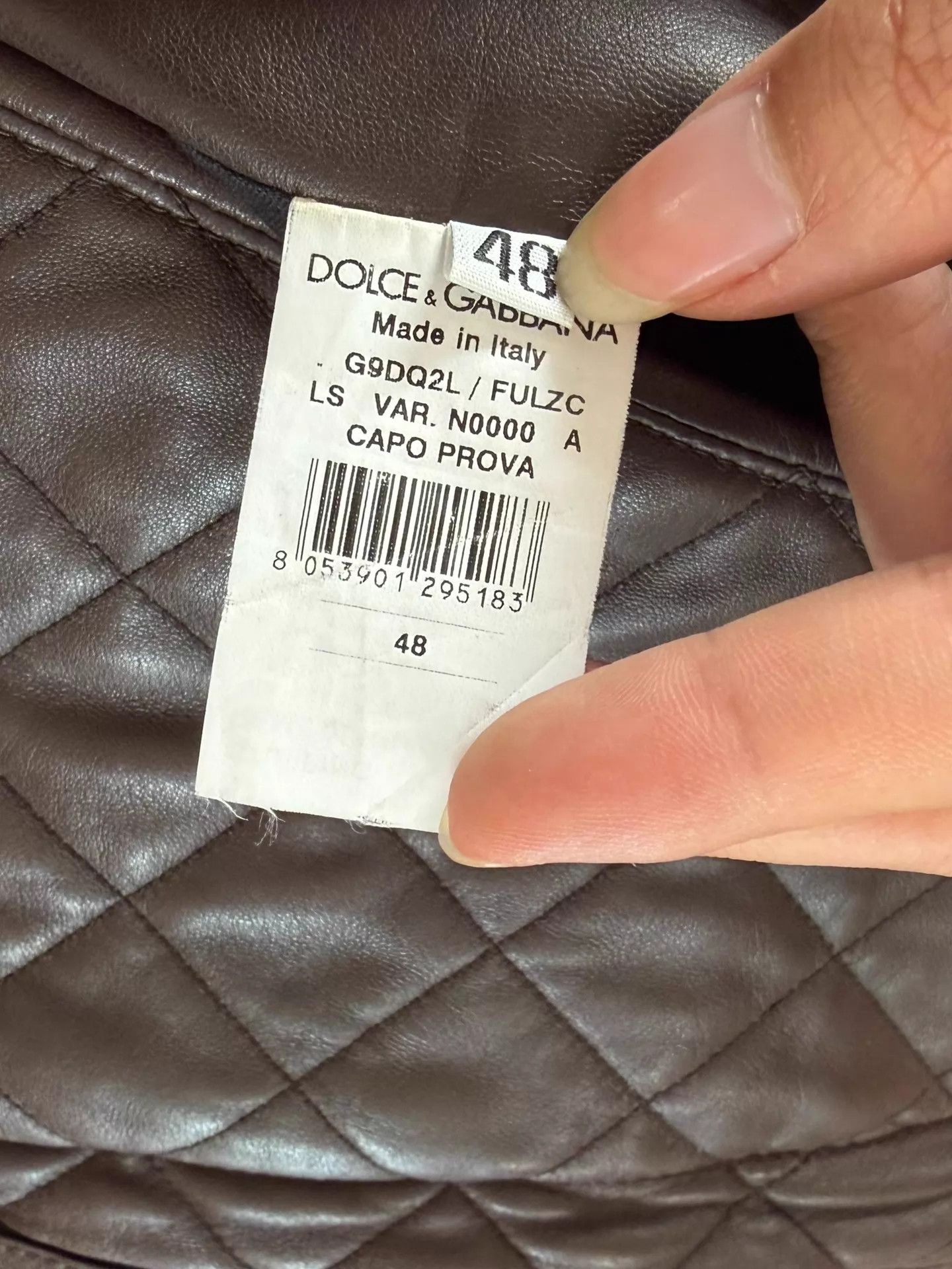 Dolce & Gabbana DG double-sided quilted leather jacket black/brown 48 Size US M / EU 48-50 / 2 - 8 Thumbnail