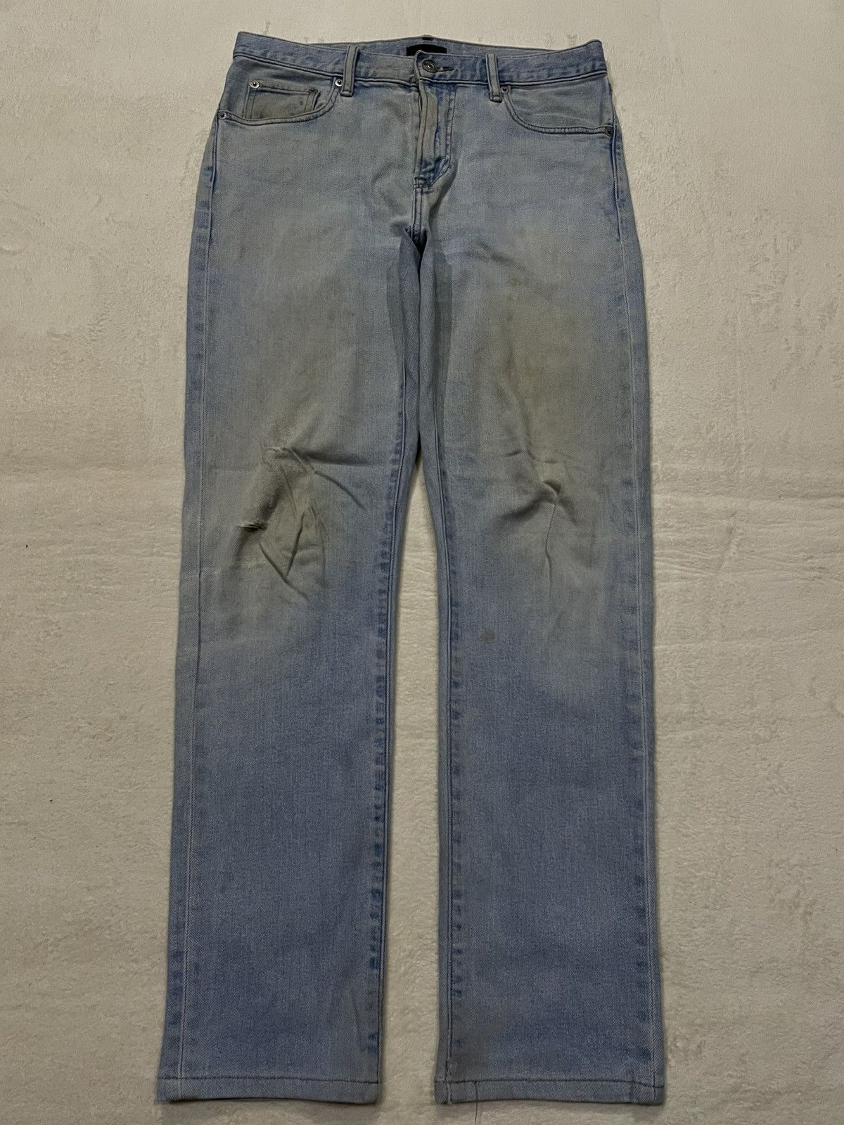 Uniqlo Vintage Uniqlo Skinny Distress Mudwash Denim Jeans Size US 32 / EU 48 - 1 Thumbnail