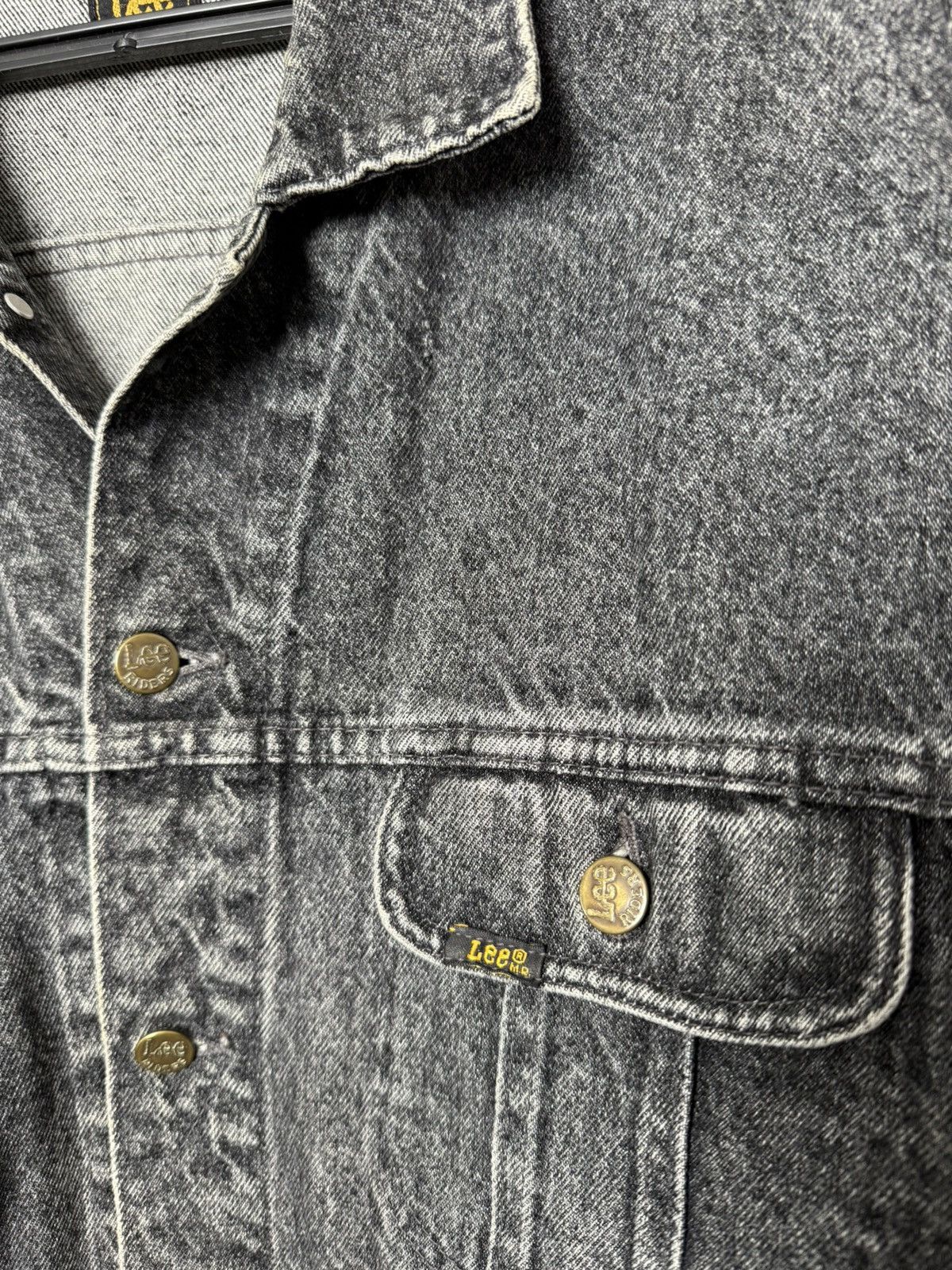 Lee Vintage 80s Lee Rider Graphite Denim Trucker Jacket Jean Size US L / EU 52-54 / 3 - 5 Thumbnail