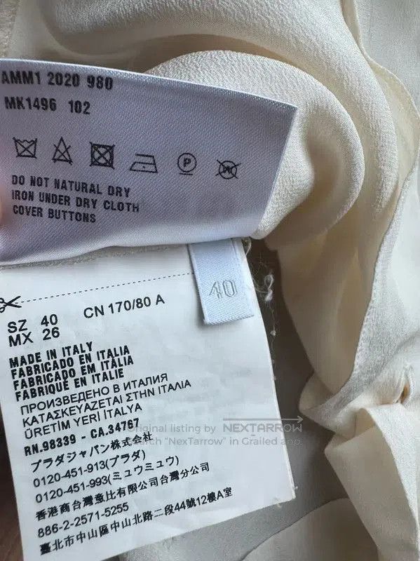 Miu Miu Miu Miu Cream Silk Embroidered Long Sleeve Cardigan . Size L / US 10 / IT 46 - 5 Thumbnail