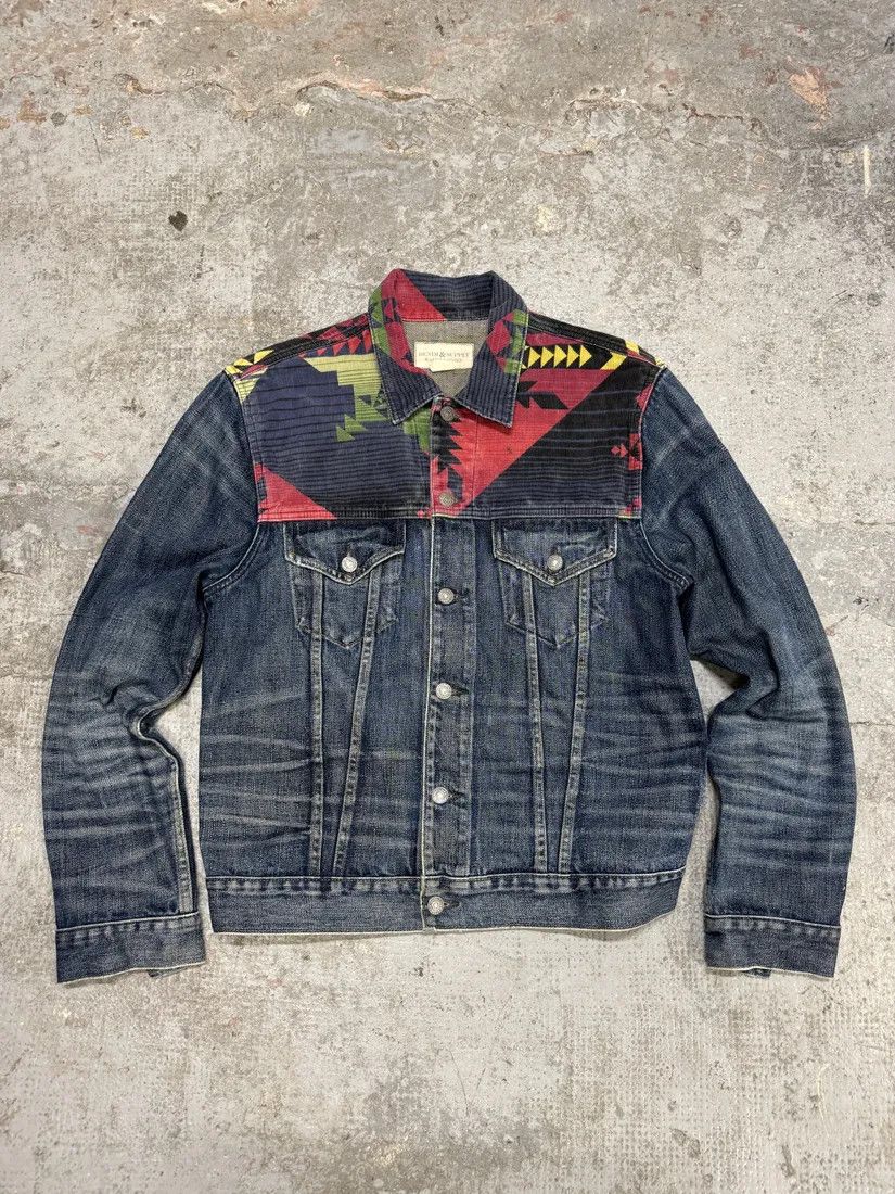 Polo Ralph Lauren × Vintage 1990s Ralph Lauren Faded Blue Denim Indian Jacket Size US M / EU 48-50 / 2 - 9 Thumbnail