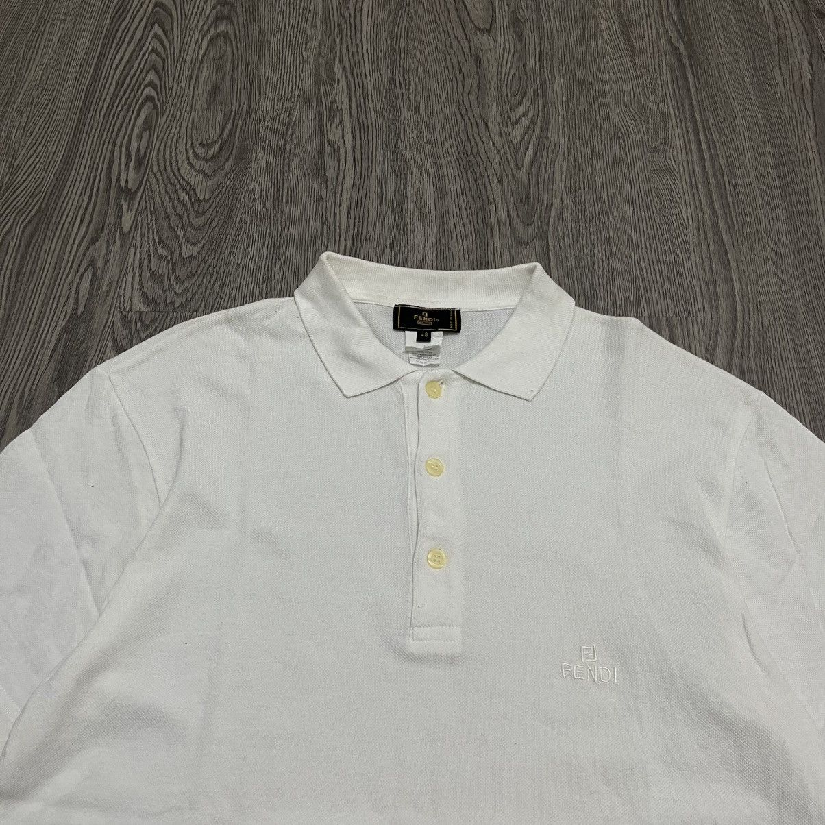 Fendi Vintage Fendi Small Embroidery Logo Polos Designer Size US M / EU 48-50 / 2 - 2 Thumbnail