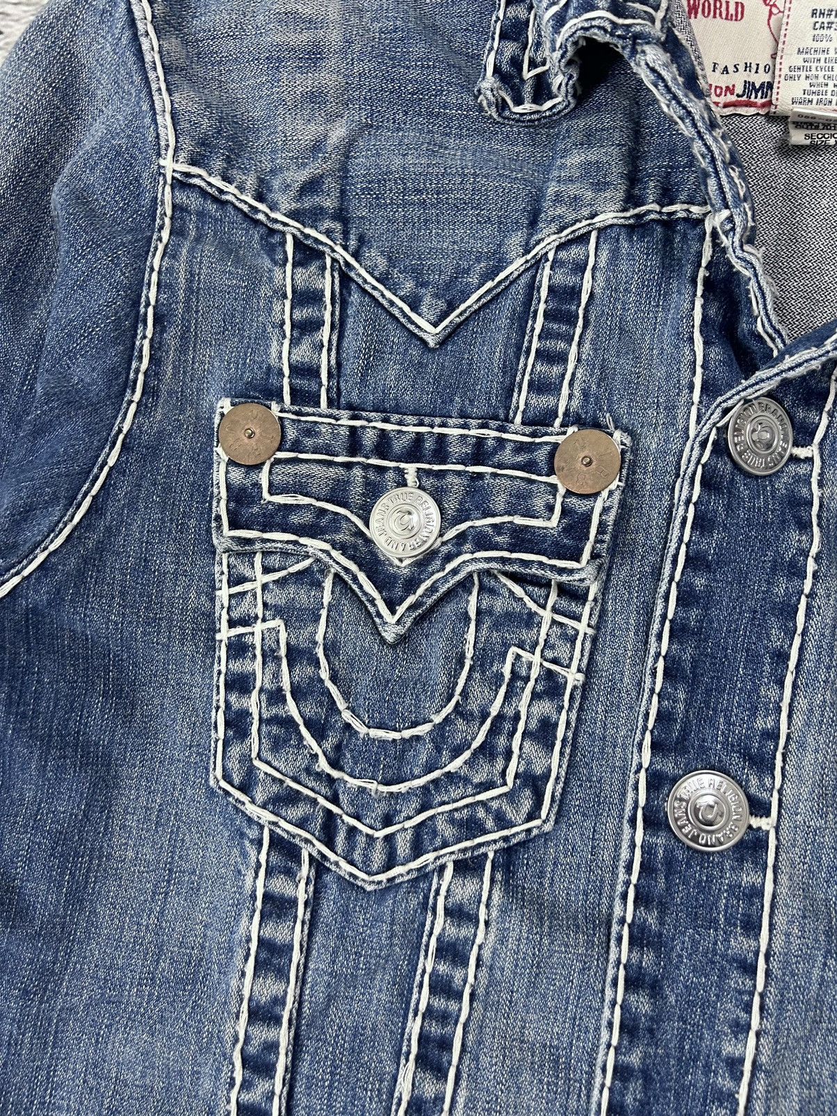 True Religion True Religion denim jacket trucker blue contrast stitching Size US XXL / EU 58 / 5 - 8 Thumbnail