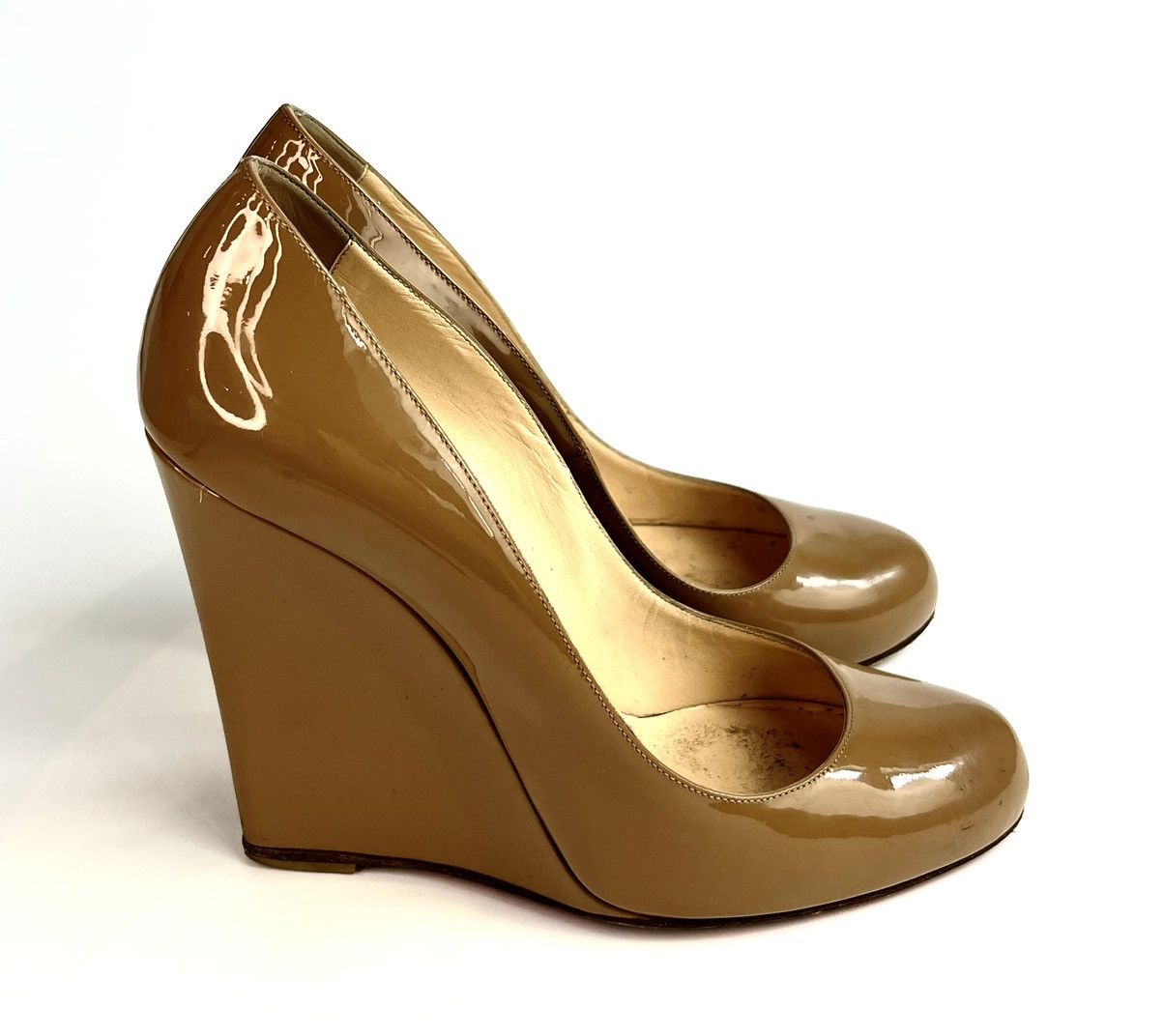 Christian Louboutin Ron Ron Zeppa 100 Patent Leather Wedges