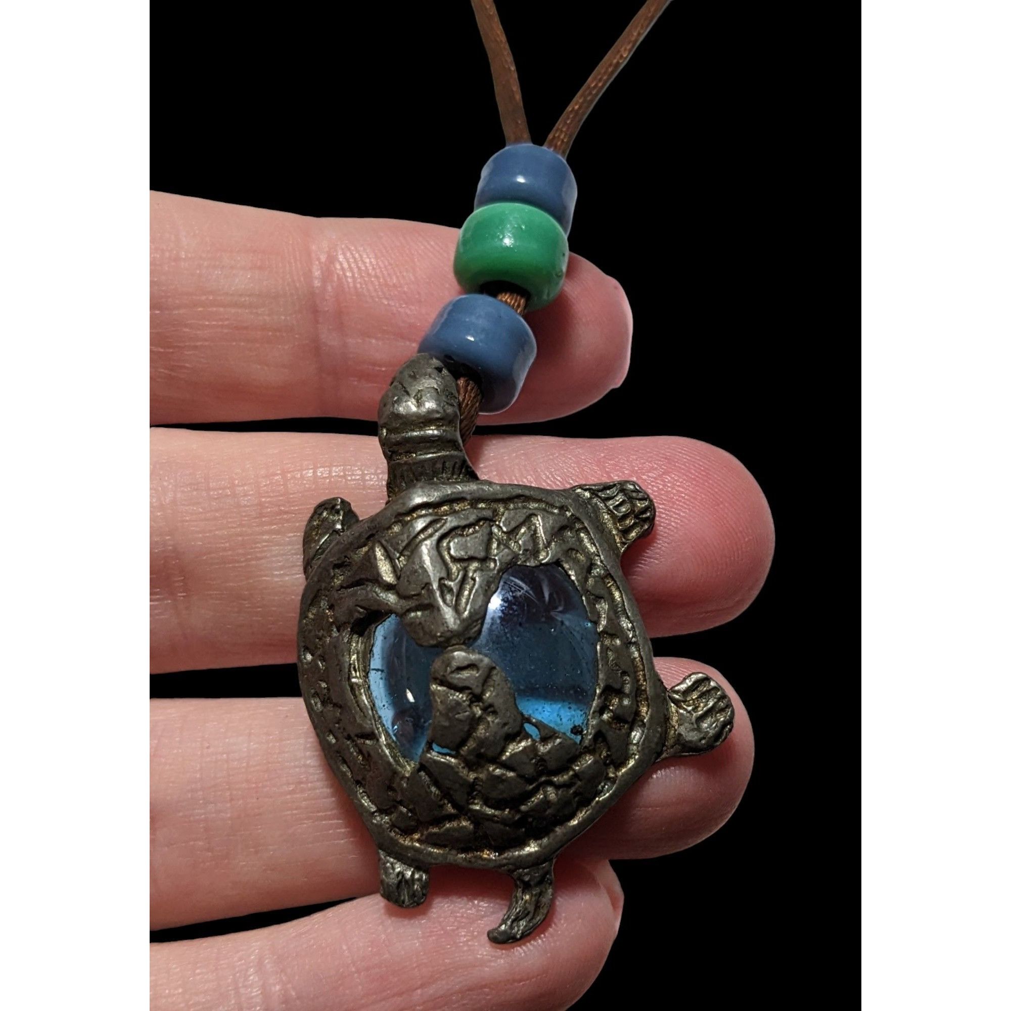 Other Blue Glass Turtle Necklace Size ONE SIZE - 2 Thumbnail