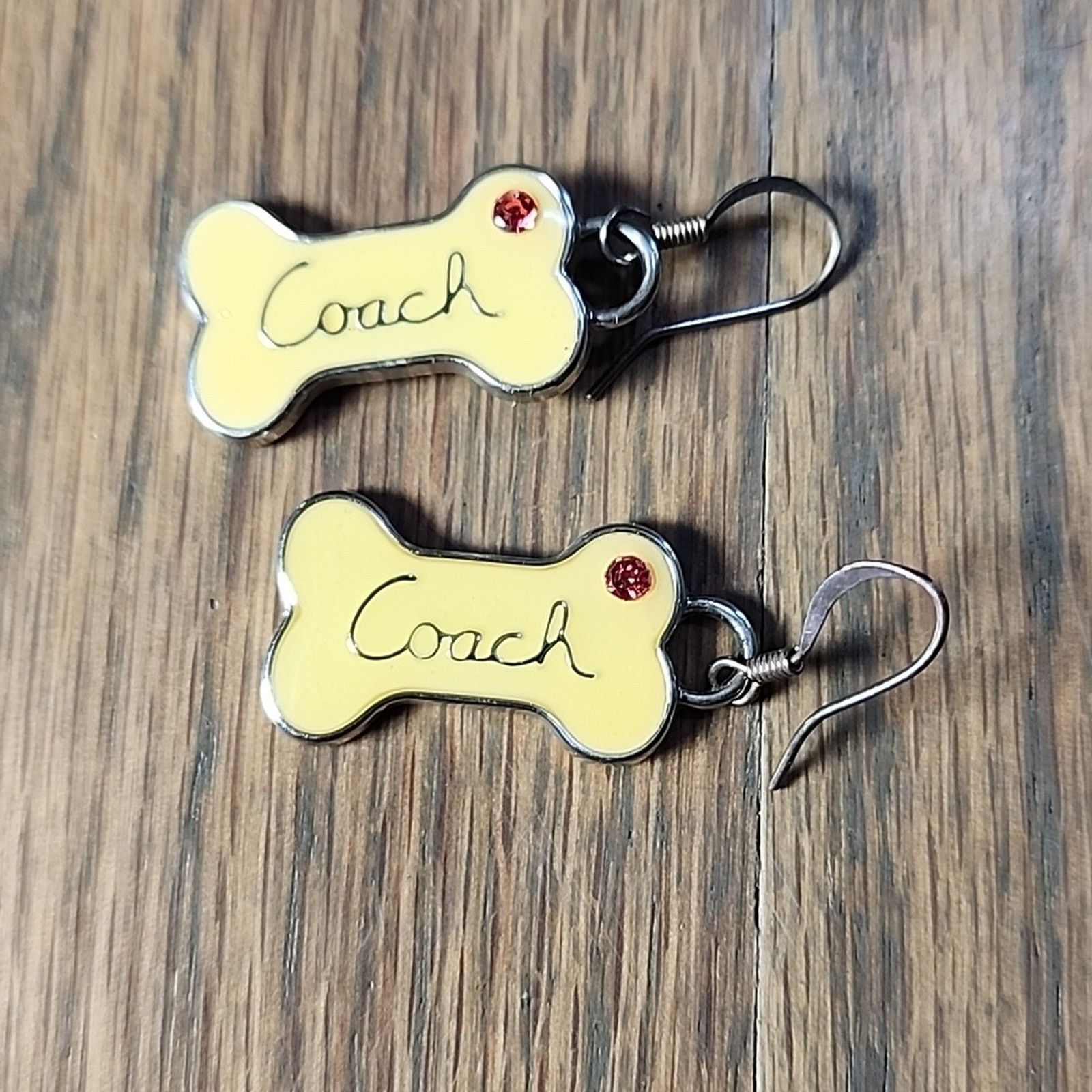 Coach Coach Yellow Bone-Shaped Earrings Size ONE SIZE - 1 Thumbnail