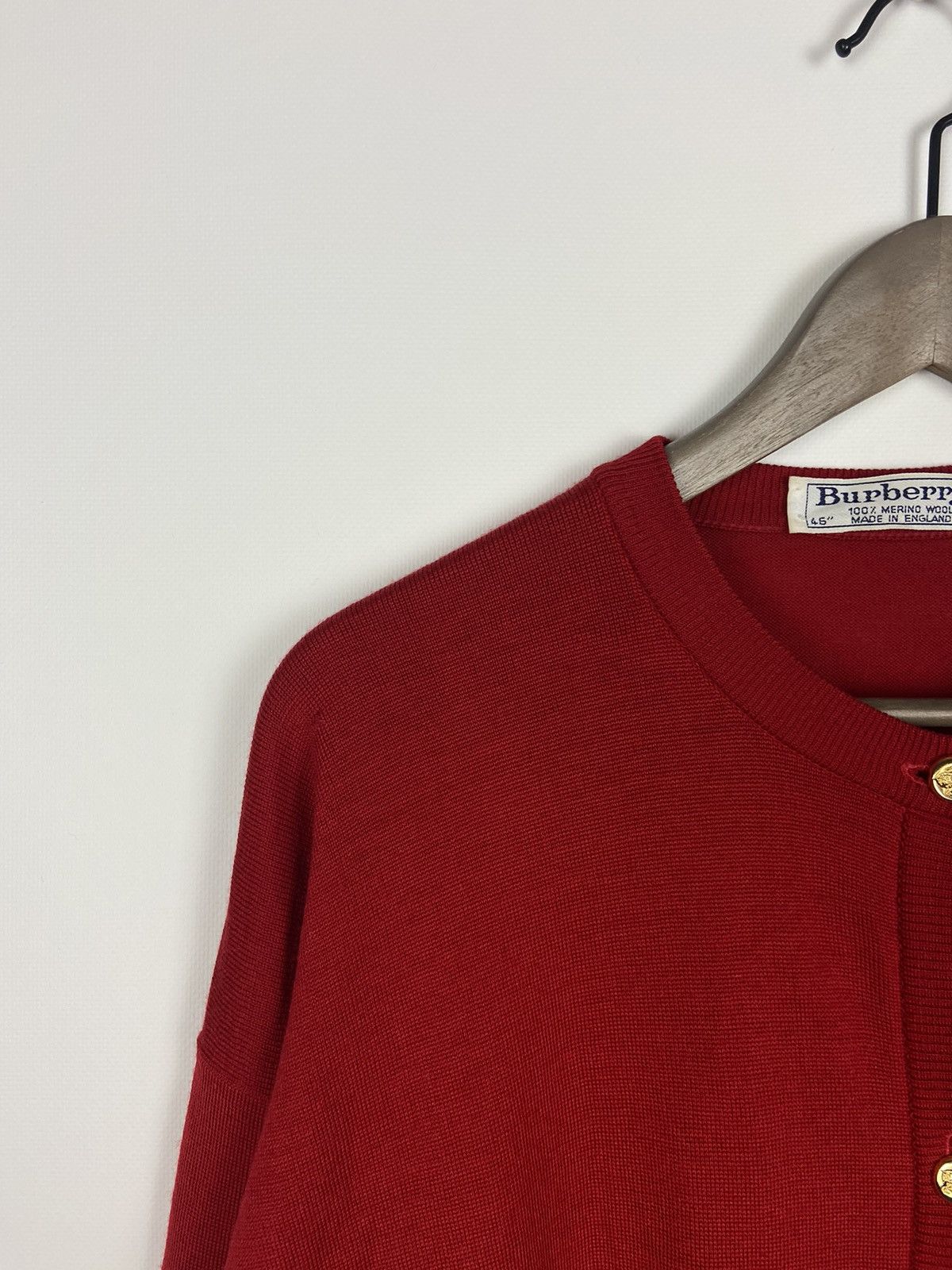 Burberry × Vintage Vintage Burberrys Wool Cardigan Gold Buttons Knitwear Size L / US 10 / IT 46 - 4 Thumbnail