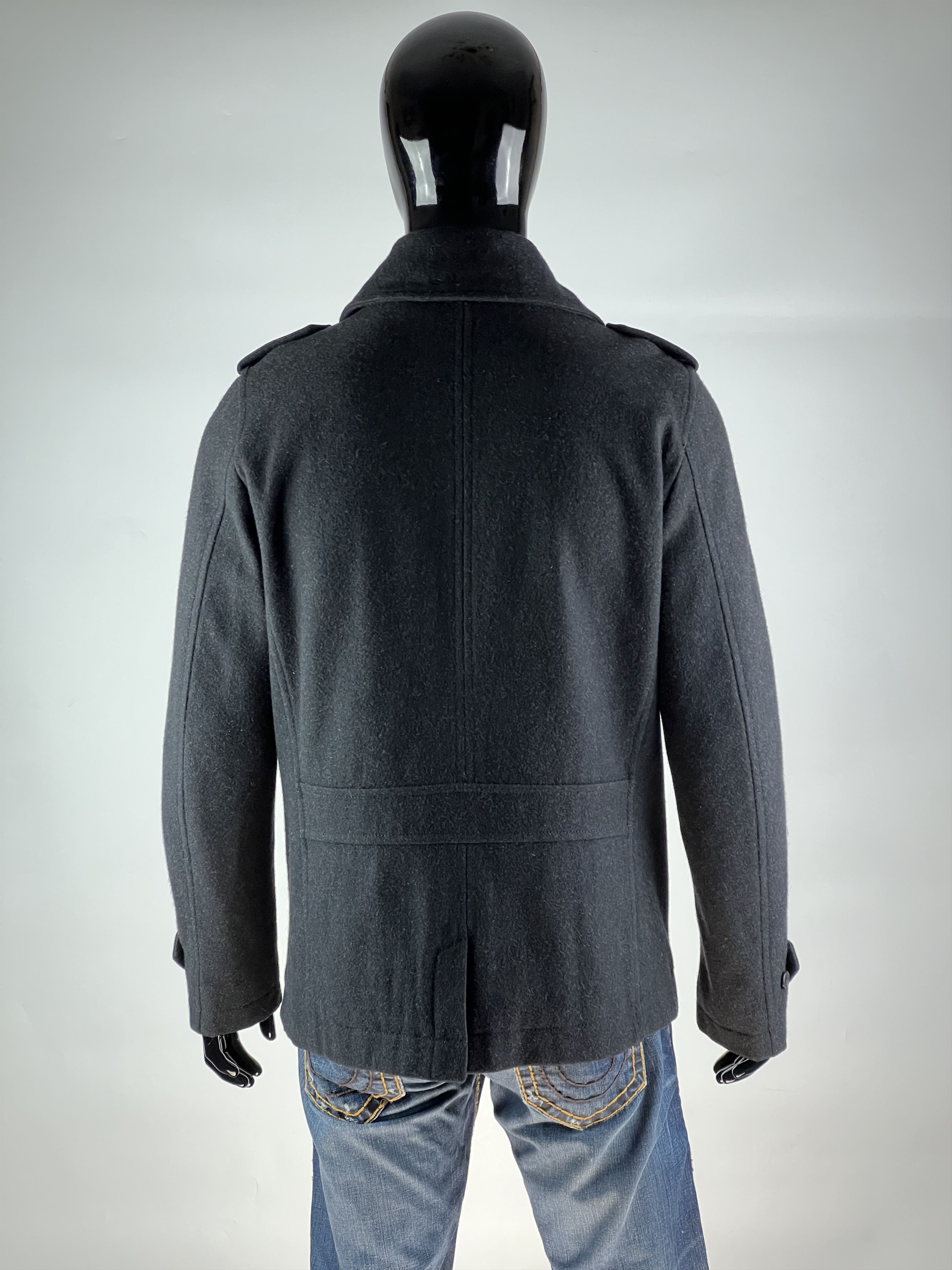 Diesel Diesel Mens Black Double Breasted Wool Pea Coat Size L Size US L / EU 52-54 / 3 - 3 Thumbnail