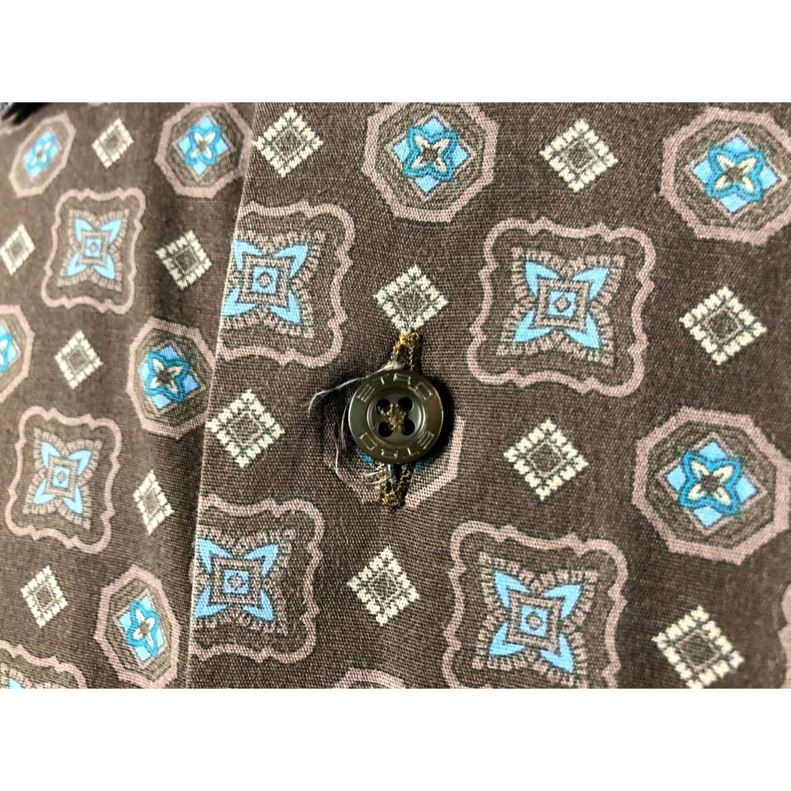 Etro ETRO Milano Shirt Men's Size 43 Brown Cotton Blend Patterned Size US XL / EU 56 / 4 - 7 Thumbnail