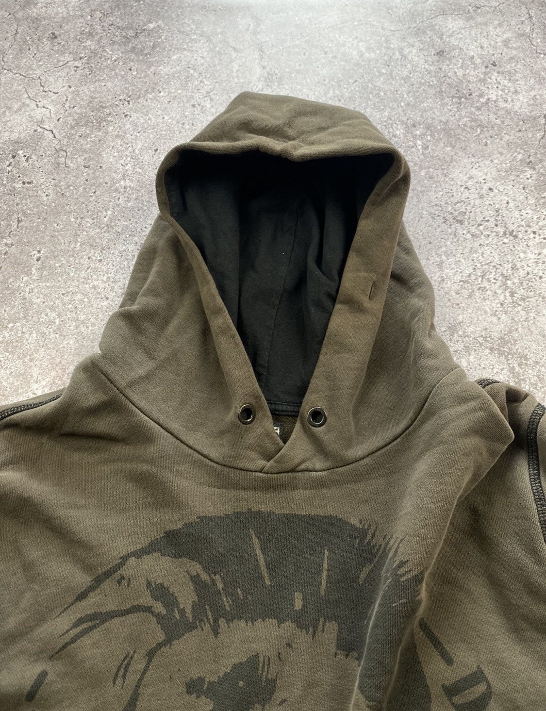 Diesel Vintage Punk Fit Archival Avant Garde Diesel Big Logo Hoodie Size US XL / EU 56 / 4 - 7 Thumbnail