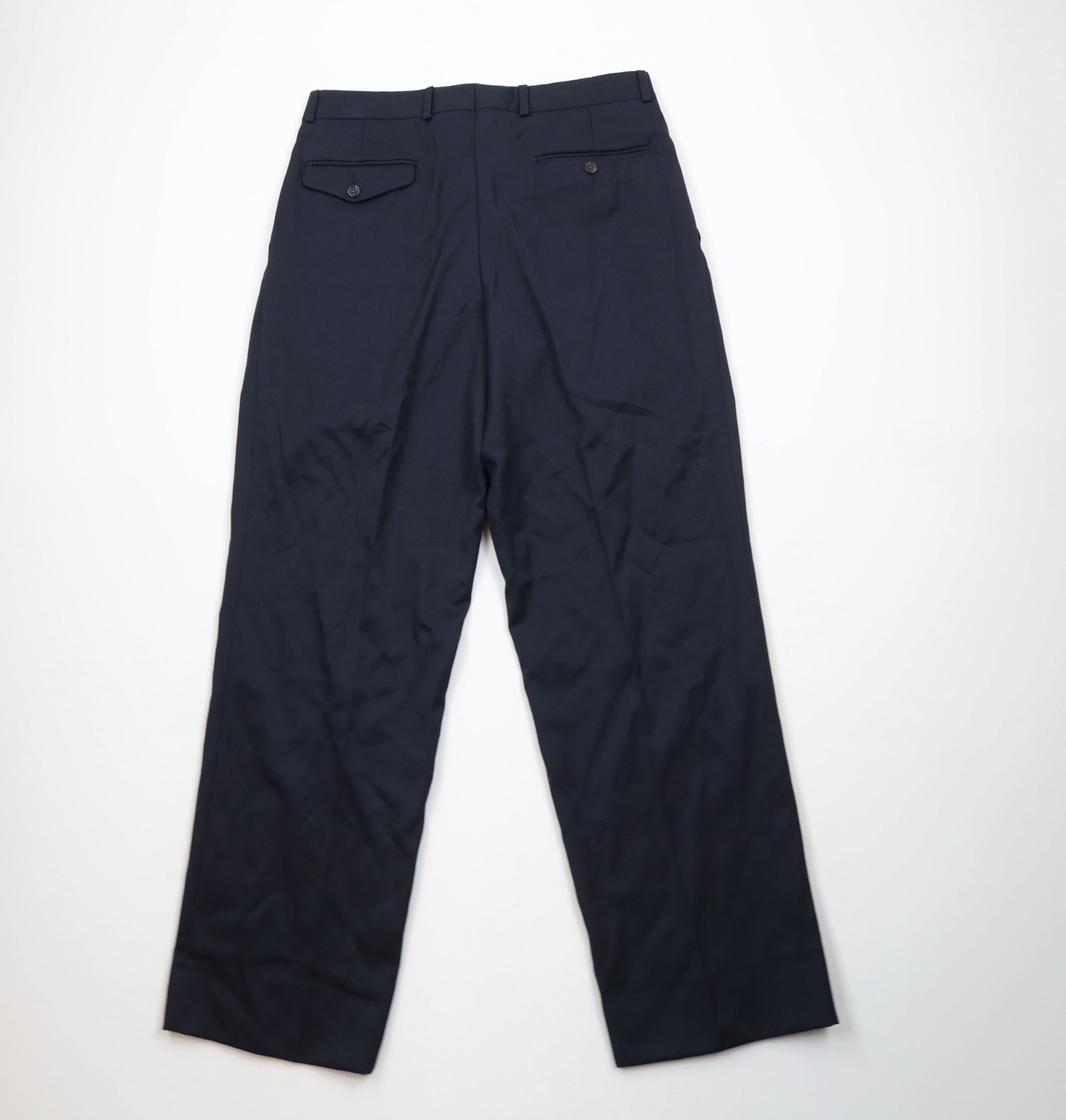 Ralph Lauren × Vintage Vintage 90s Chaps Ralph Lauren Wide Leg Wool Chino Pants Size US 32 / EU 48 - 11 Thumbnail