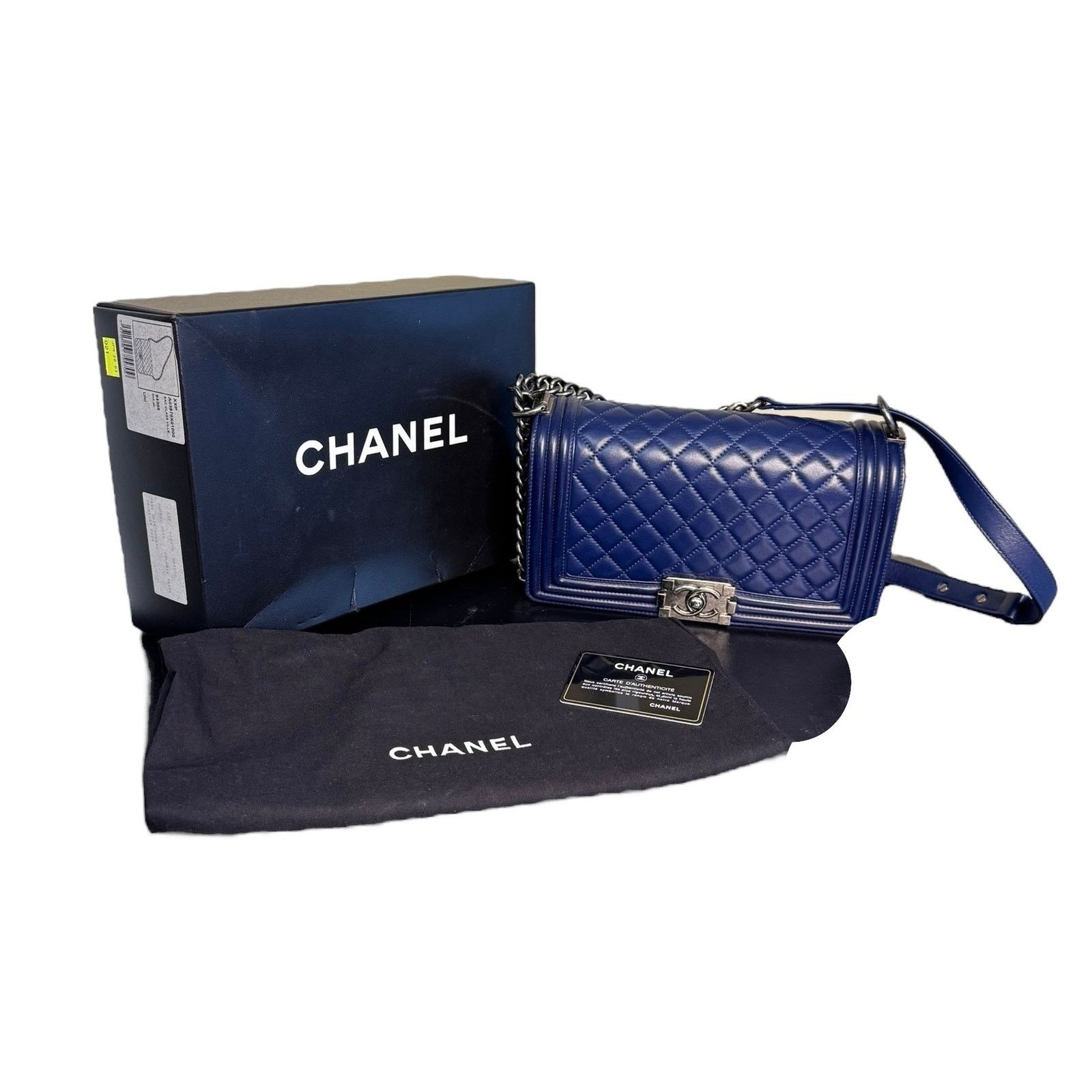 Chanel Lambskin Quilted New Medium Boy Flap Bag in Blue