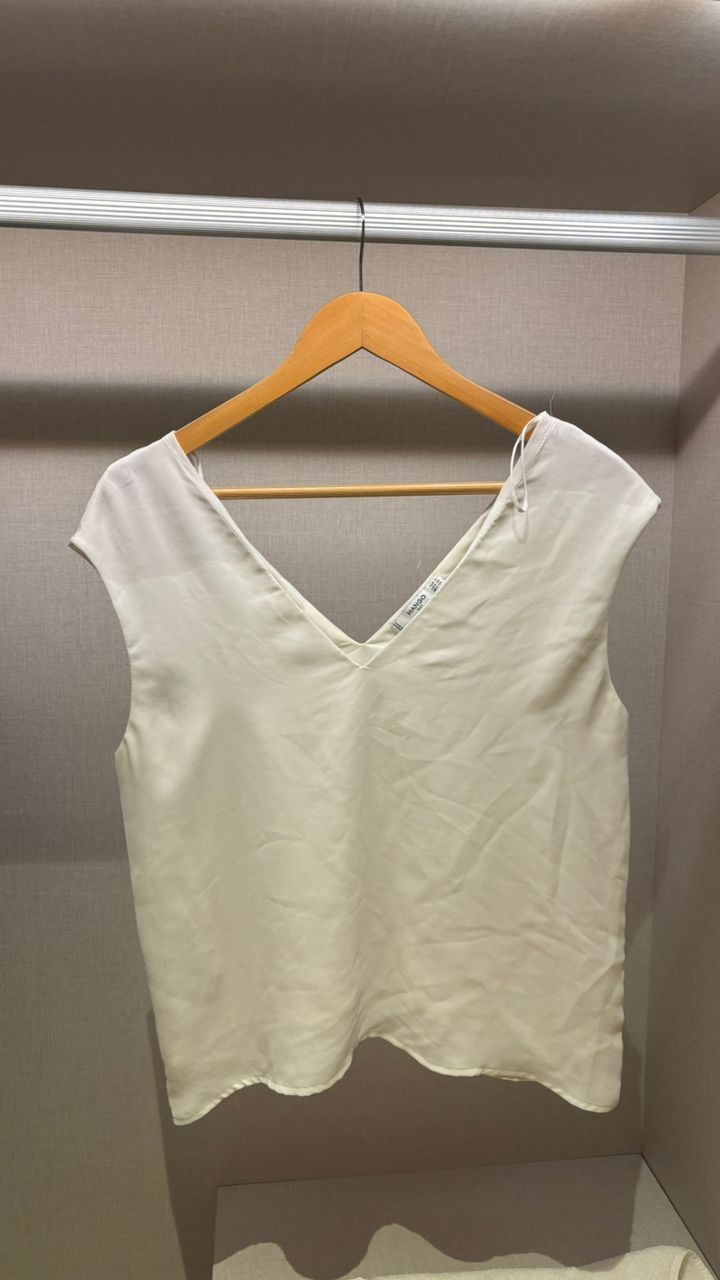 Mango Mango White Blouse Sleeveless Size S / US 4 / IT 40 - 3 Thumbnail