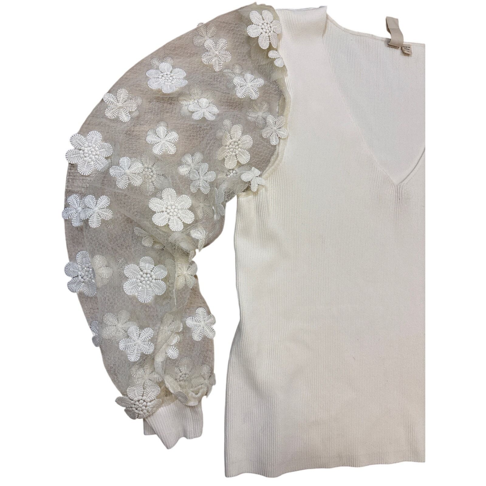 Anthropologie Dolan Left Coast Sheer-Sleeve Appliqué sleeve 1X Size XL / US 12-14 / IT 48-50 - 2 Thumbnail