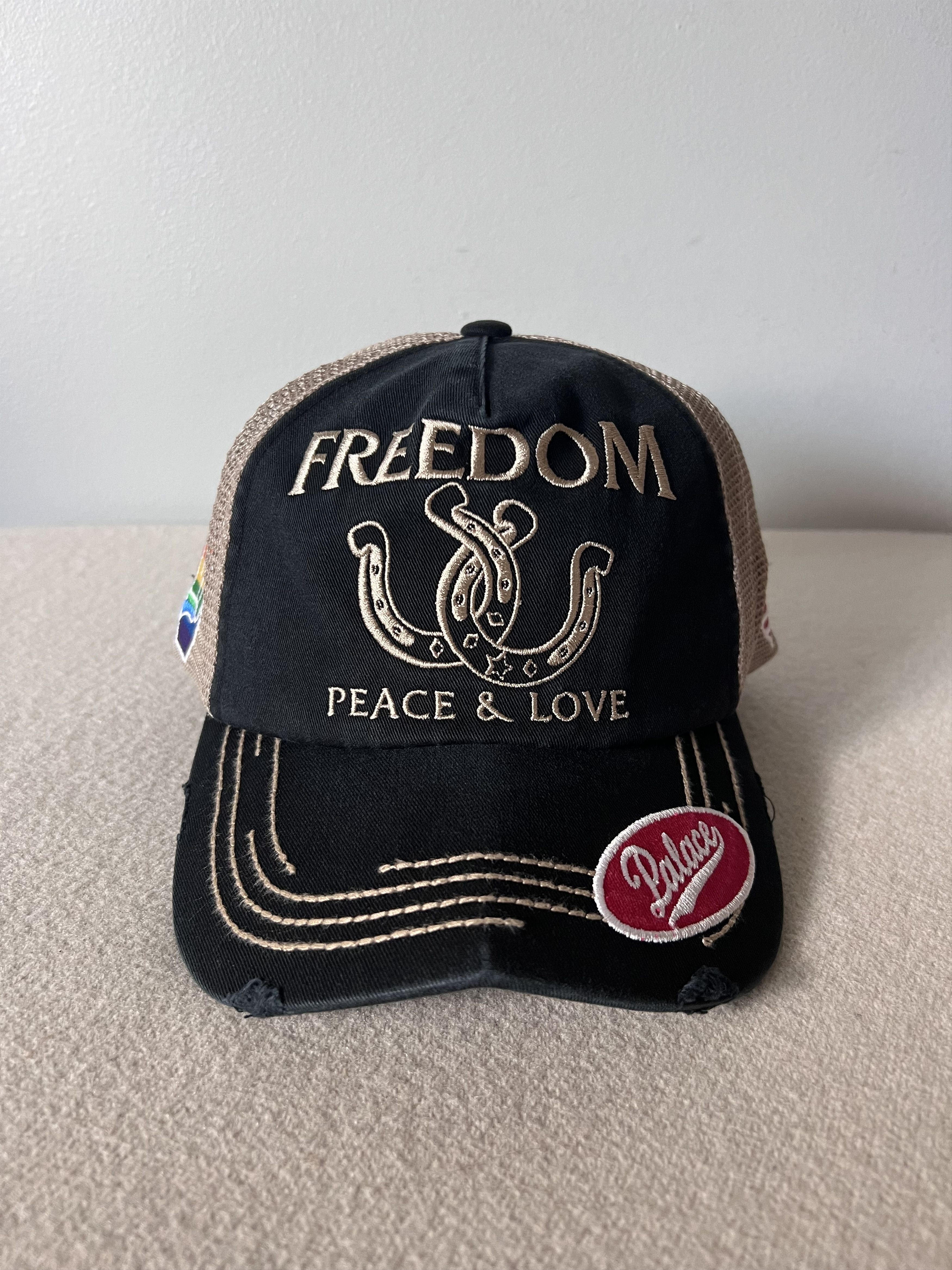 Palace Palace x neighborhood mesh trucker hat denim black