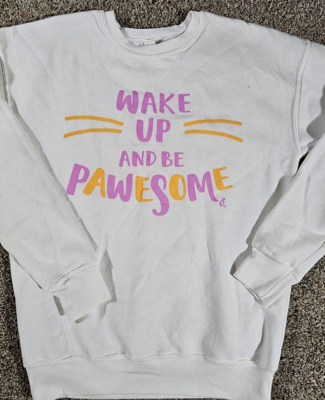 Designer Cat Lady Box Medium Wake Up And Be Pawsome White Sweatshirt Size M / US 6-8 / IT 42-44 - 2 Thumbnail