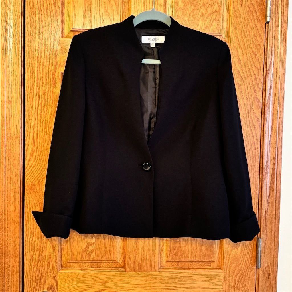 Other Jones Studio Women's Black Blazer Jacket Size 12 Formal Mid Size XL / US 12-14 / IT 48-50 - 2 Thumbnail