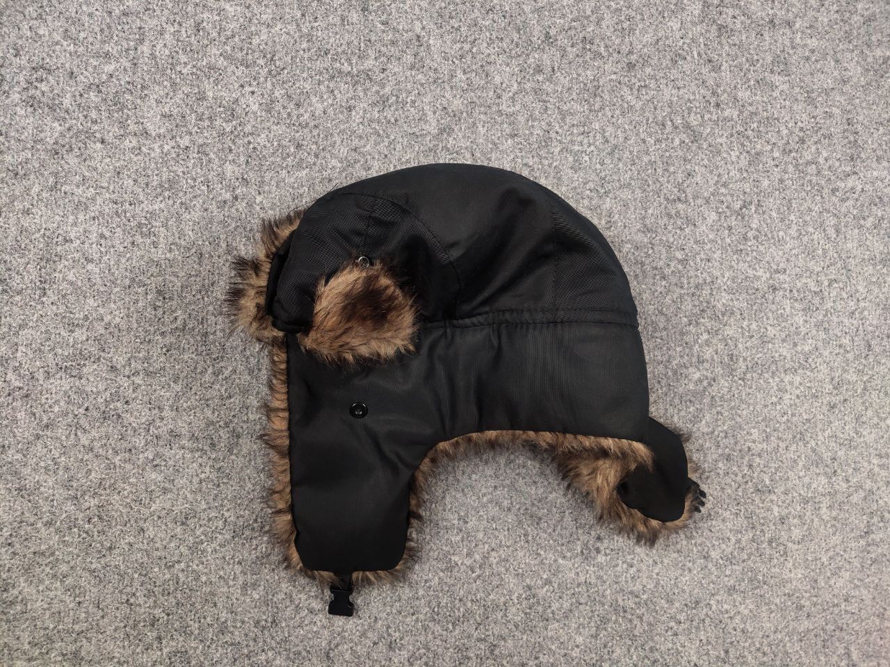 If Six Was Nine Vintage Y2K Fuzzy Fur Ushanka Hat Black faded l.g.b. Style Size ONE SIZE - 6 Thumbnail