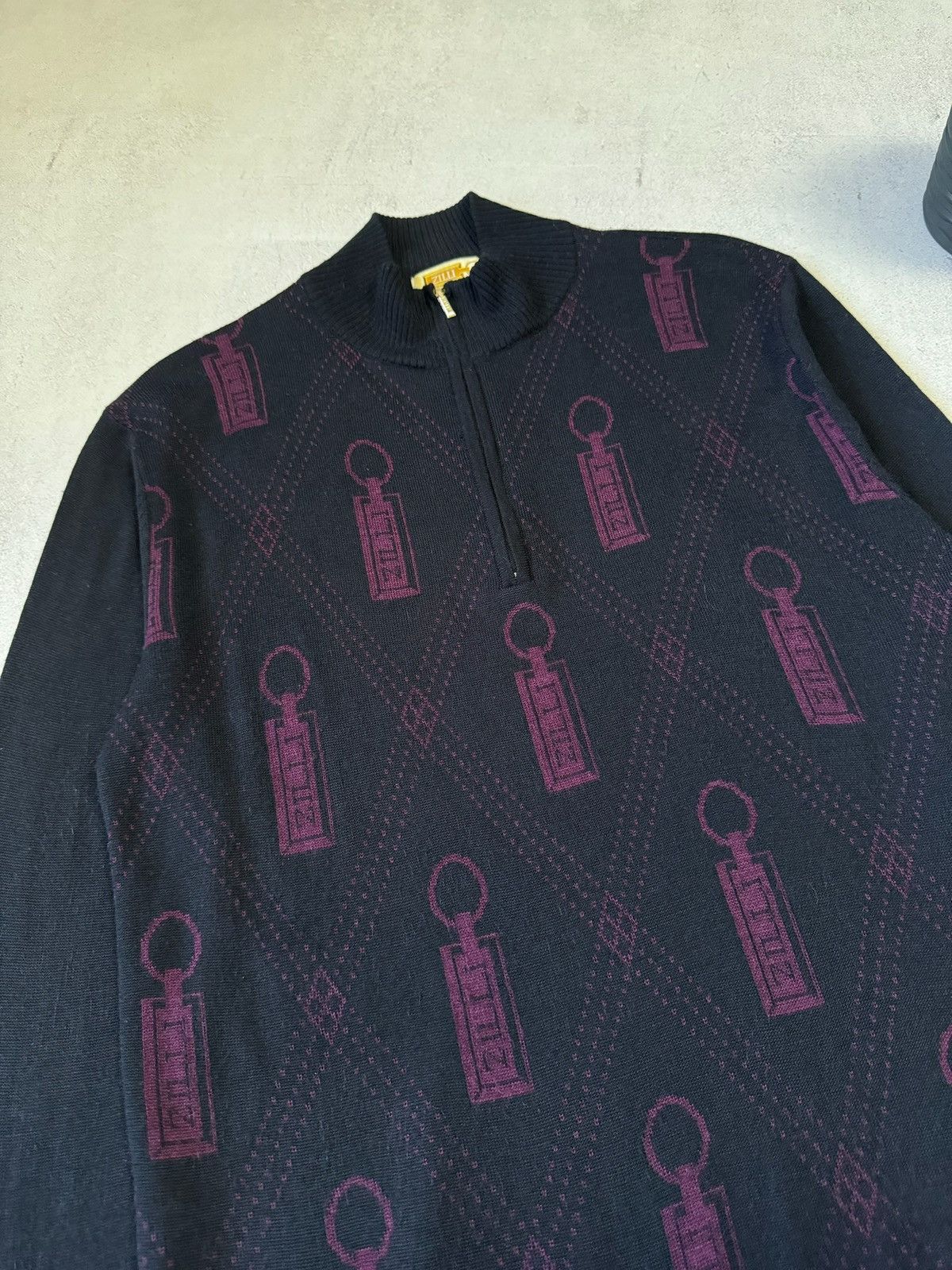 Zilli Zilli Sweater Cashemere Silk Zip 1/3 Monogram Mens 48 Size Size US M / EU 48-50 / 2 - 3 Thumbnail