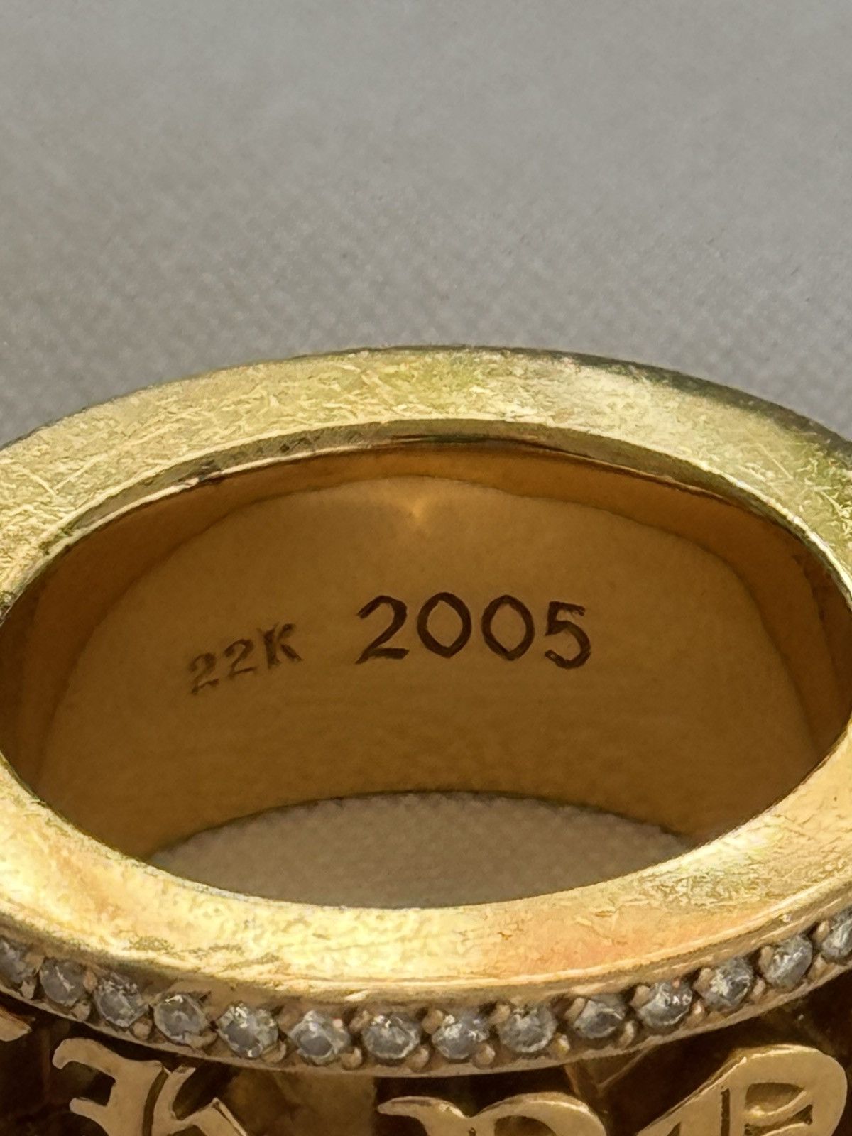 Chrome Hearts 1/1 SPINNING MECHANISM 22K GOLD DIAMOND F*** You RING Size ONE SIZE - 10 Thumbnail