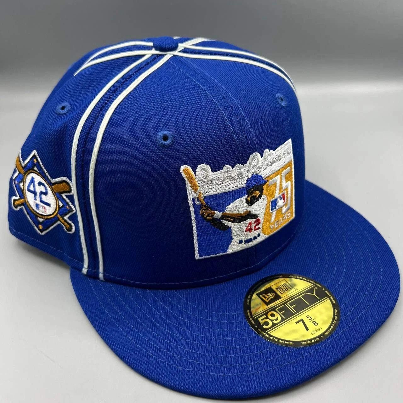 New Era Jackie Robinson #42 Dodgers Hat Men 7 5/8 Blue MLB Fitted Size ONE SIZE - 1 Thumbnail
