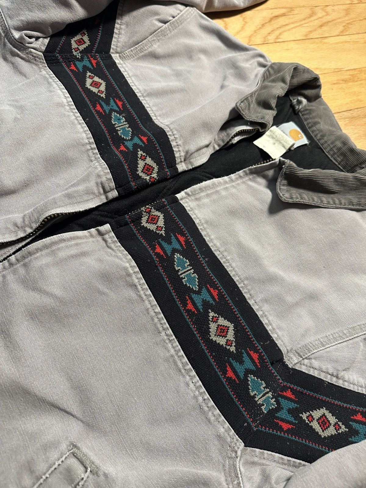 Carhartt Carhartt Aztec Grail Jacket J77CMT Grey 1999 XL Distressed Size US XL / EU 56 / 4 - 14 Thumbnail