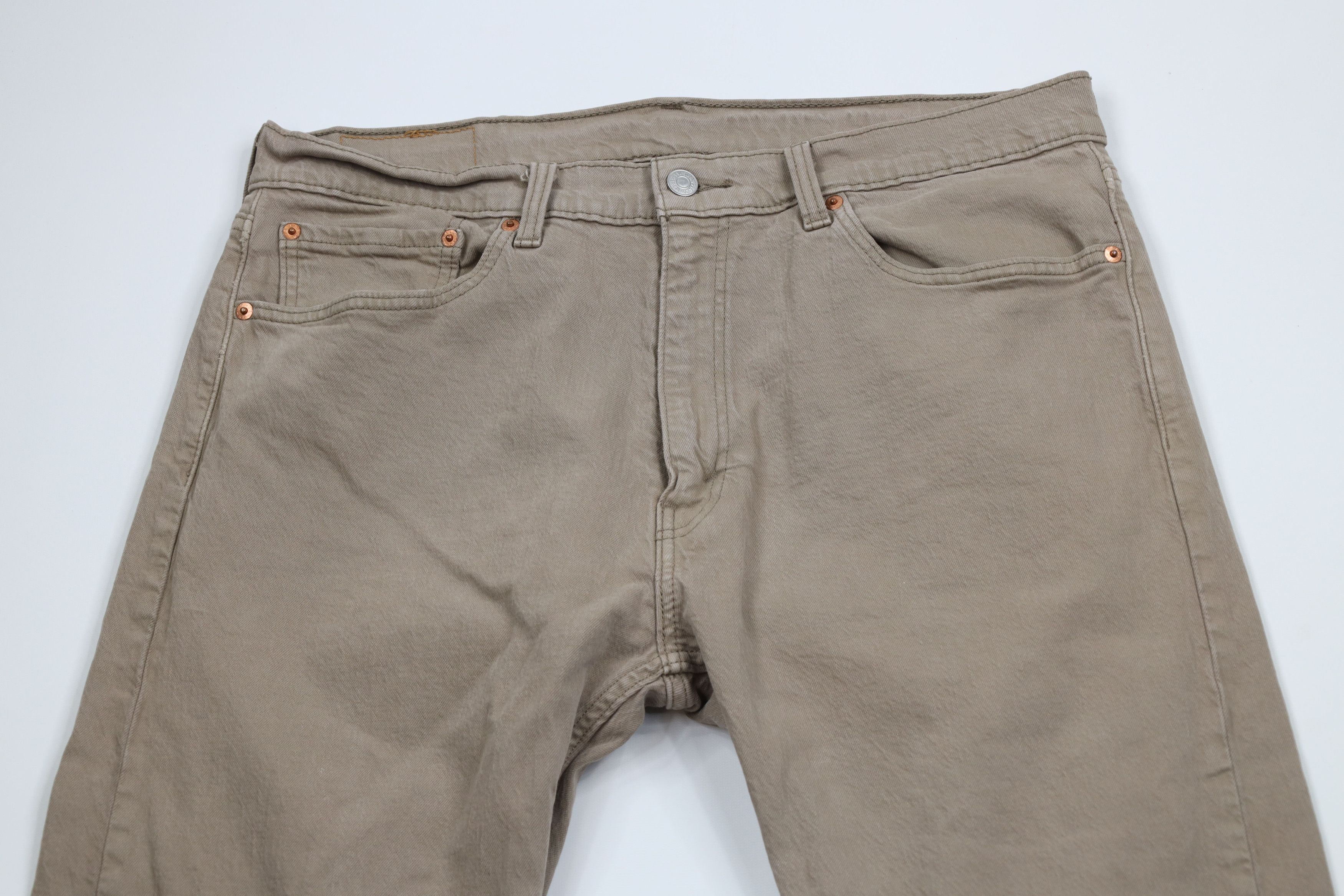 Levi's × Vintage Vintage Y2K Levis 505 Stretch Regular Fit Denim Jeans Beige Size US 36 / EU 52 - 2 Thumbnail