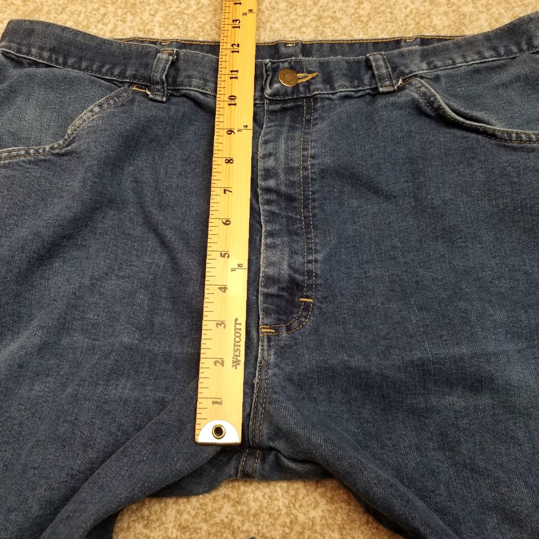 Wrangler Wrangler Jeans Men 38x32 Blue Denim Regular Fit 5-Pocket Design Cotton Polyester Vintage 90s USA Jeans Mens Size US 38 / EU 54 - 7 Thumbnail