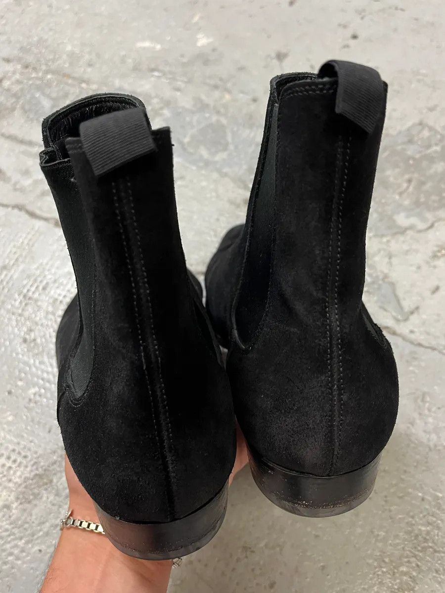 Designer × Saint Laurent Paris × Vintage Saint Laurent Black Suede Leather Ankle Boots Size US 7 / EU 40 - 6 Thumbnail