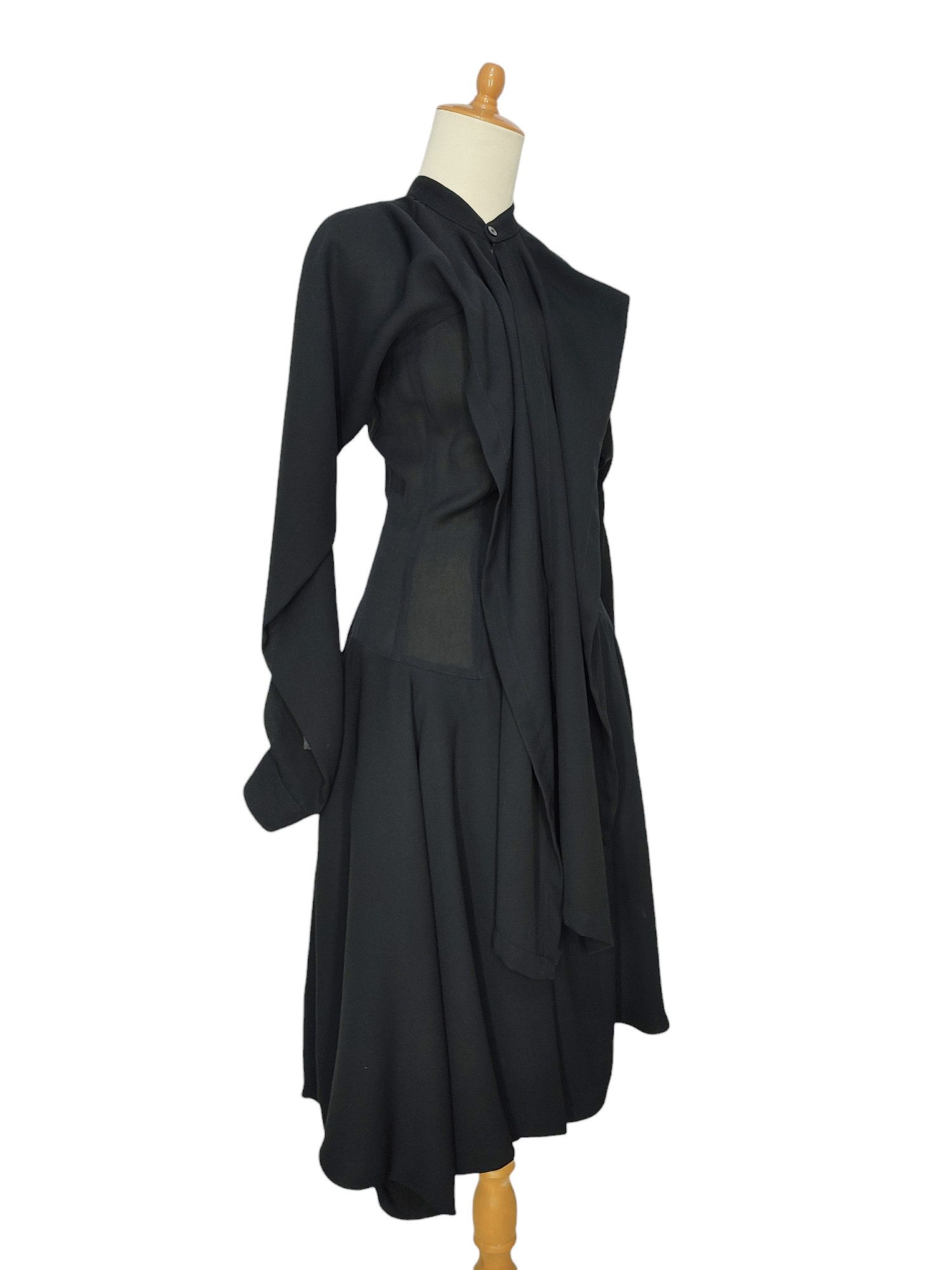Comme des Garcons ARCHIVE📕90s CDG Drape & Knot Sculptural Asymmetric Dress Size M / US 6-8 / IT 42-44 - 4 Thumbnail