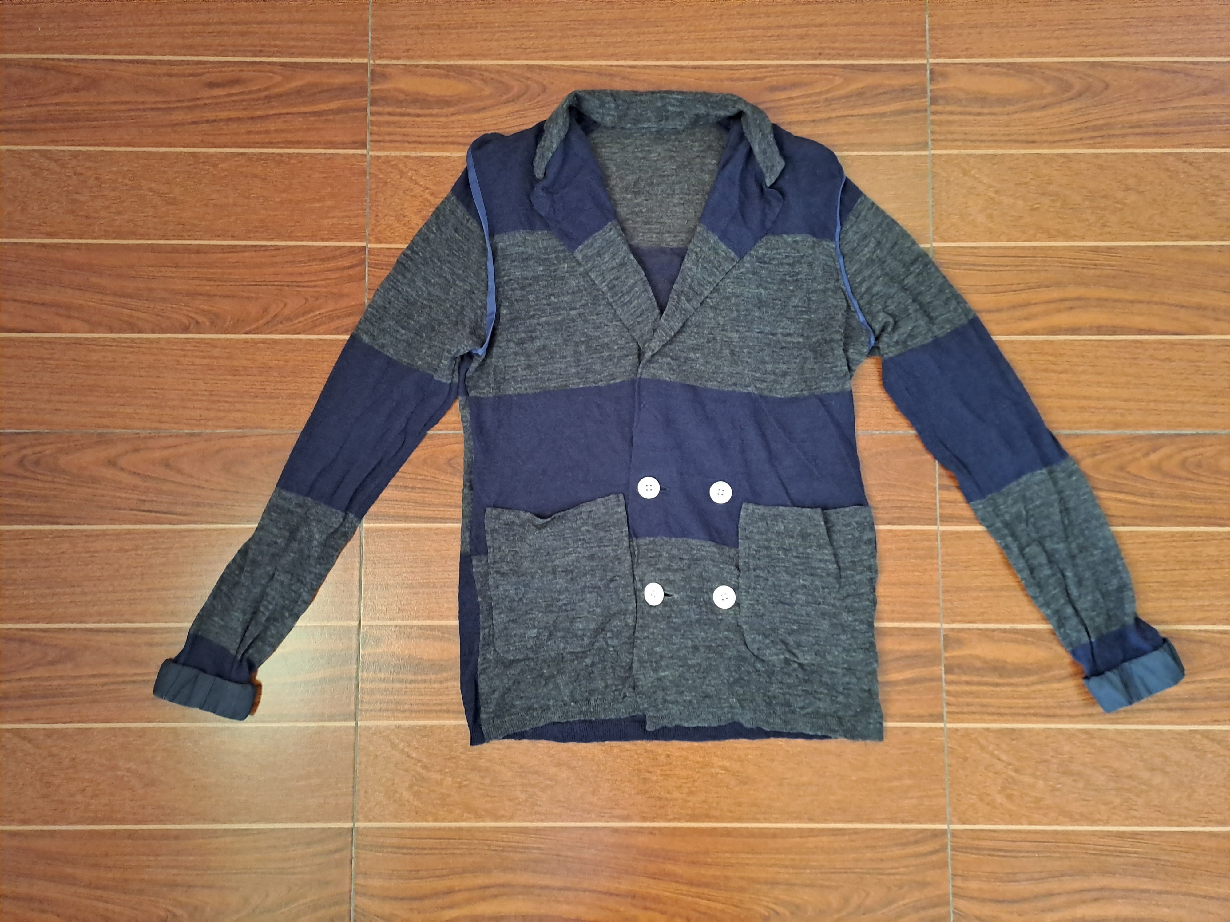 image of Sacai S/s 12 Border Double Jacket in Navy, Men's (Size Small)