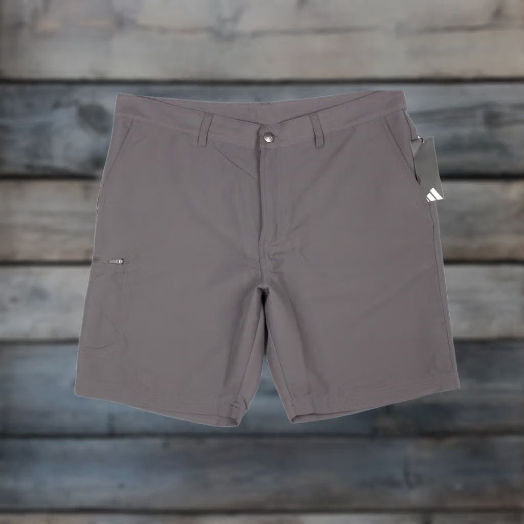 Adidas Adidas Men’s Woven Cargo Shorts 38 x 8" Inseam Charcoal Black Solid Front Zip Pockets Cargo Drawer Pocket Mens Shorts Size US 38 / EU 54 - 1 Thumbnail