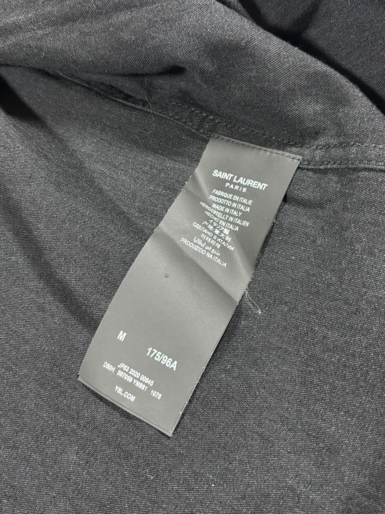 Saint Laurent Paris Saint Laurent Classic Western Shirt Black Rinse Denim Size US M / EU 48-50 / 2 - 7 Thumbnail