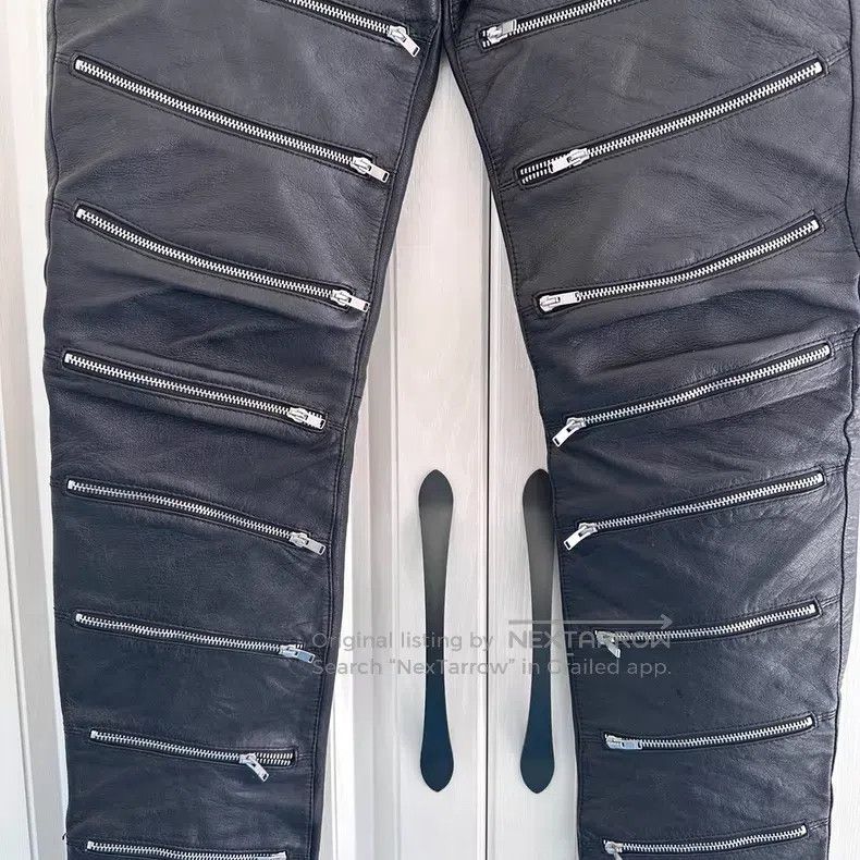 Saint Laurent Paris Saint Laurent Paris Zipper Leather Pants Size US 32 / EU 48 - 2 Thumbnail