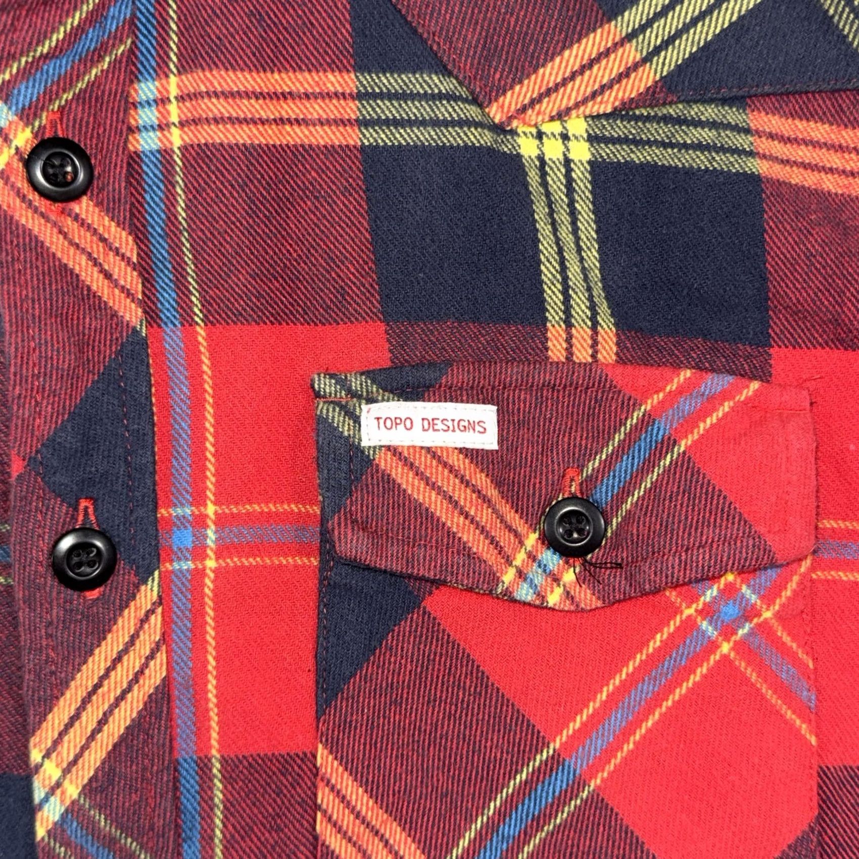 Topo Designs Topo Designs Shirt Mens S Red Plaid Flannel Long Sleeve Button Front Casual Size US S / EU 44-46 / 1 - 6 Thumbnail