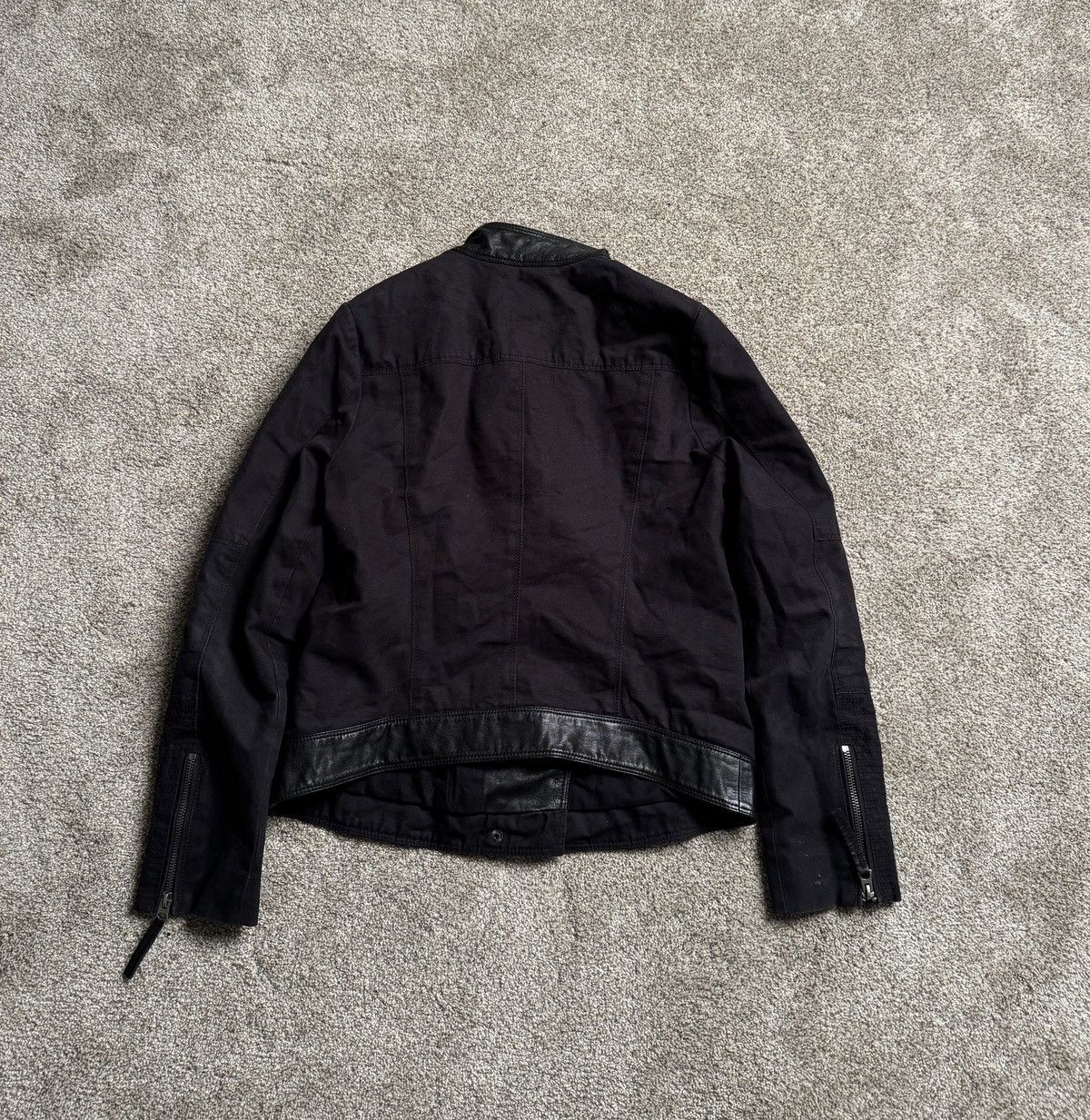 Lucky Brand LUCKY BRAND GOAT LEATHER CANVAS MOTO JACKET Size S / US 4 / IT 40 - 6 Thumbnail