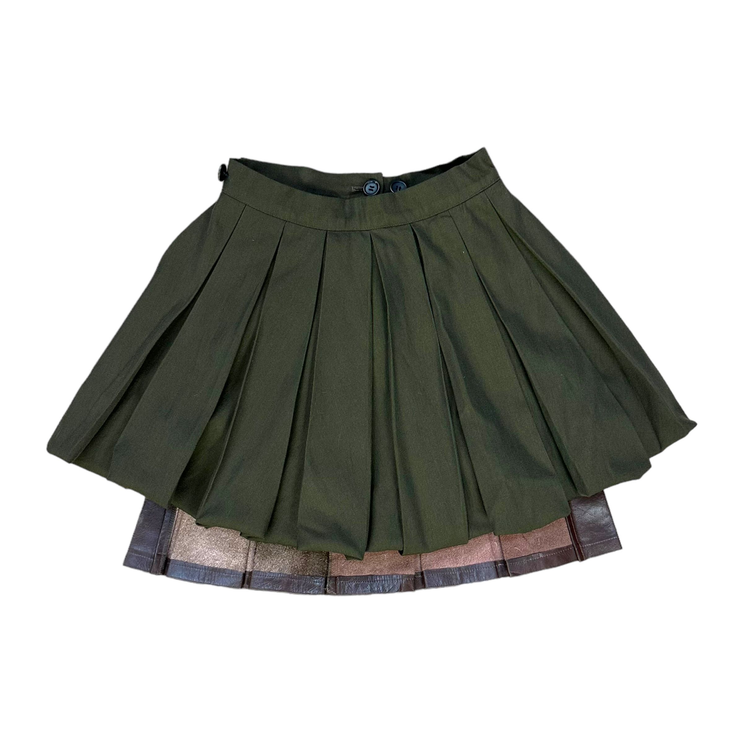 Yohji Yamamoto RARE!! YOHJI YAMAMOTO HYBRID LEATHER SKIRT #8234-213 Size 25" / US 0 / IT 36 - 10 Thumbnail