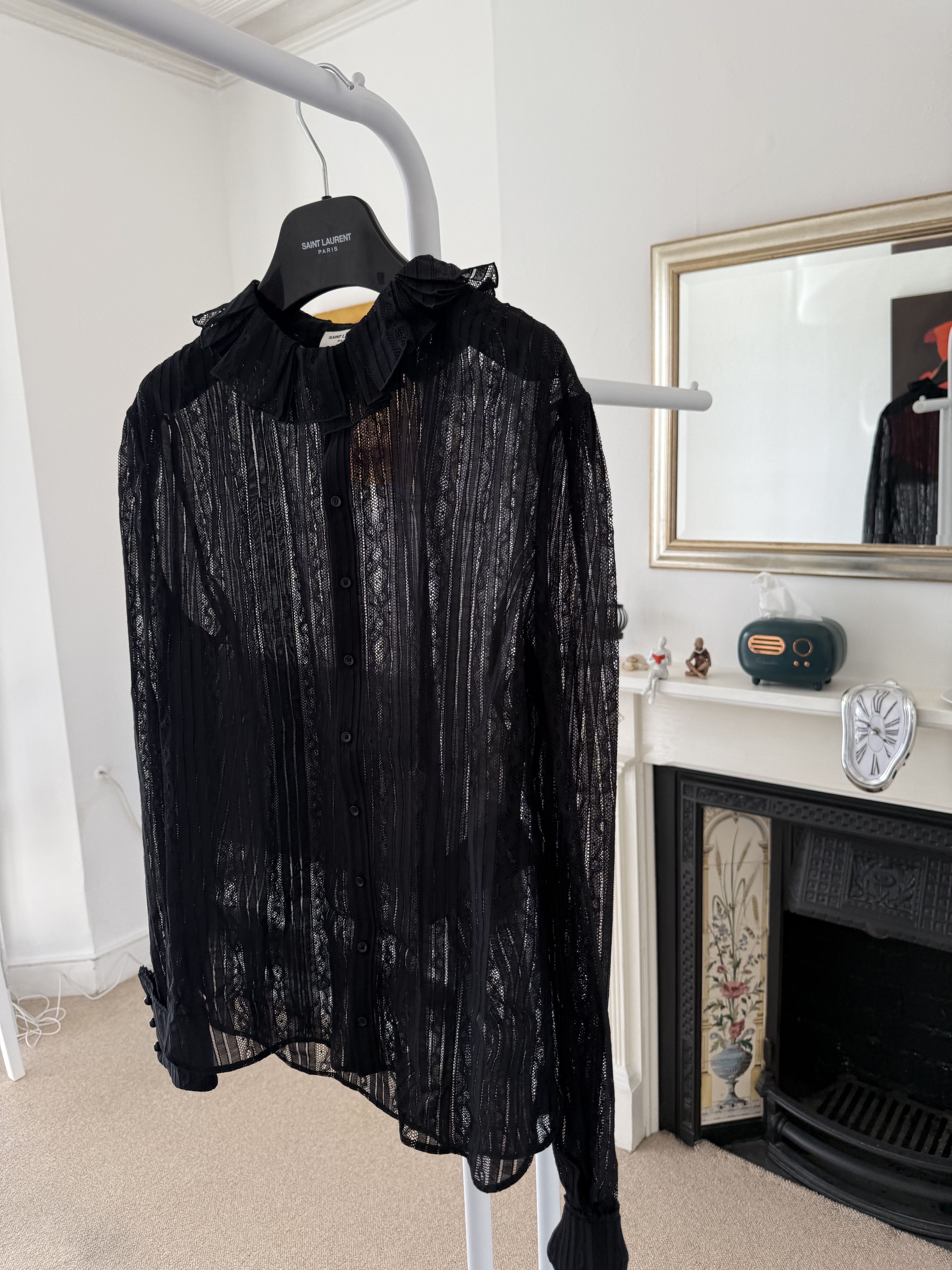 Saint Laurent Paris SS22 Saint Laurent Button Shirt in Lace Size US L / EU 52-54 / 3 - 5 Thumbnail