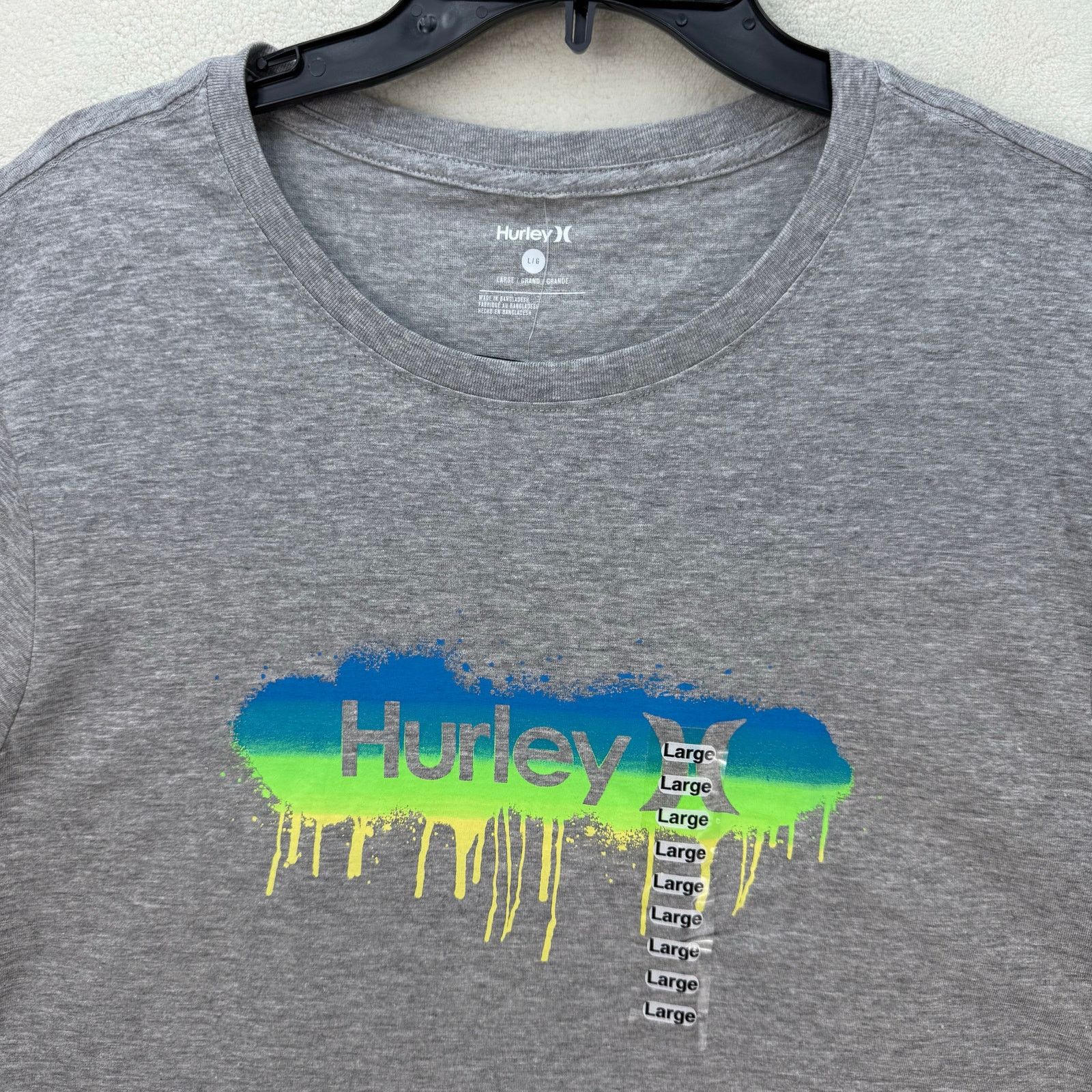 Hurley WHOLESALE 17X HURLEY MENS LARGE HOT MESS GRAPHIC TEE GREY II Size US L / EU 52-54 / 3 - 6 Thumbnail