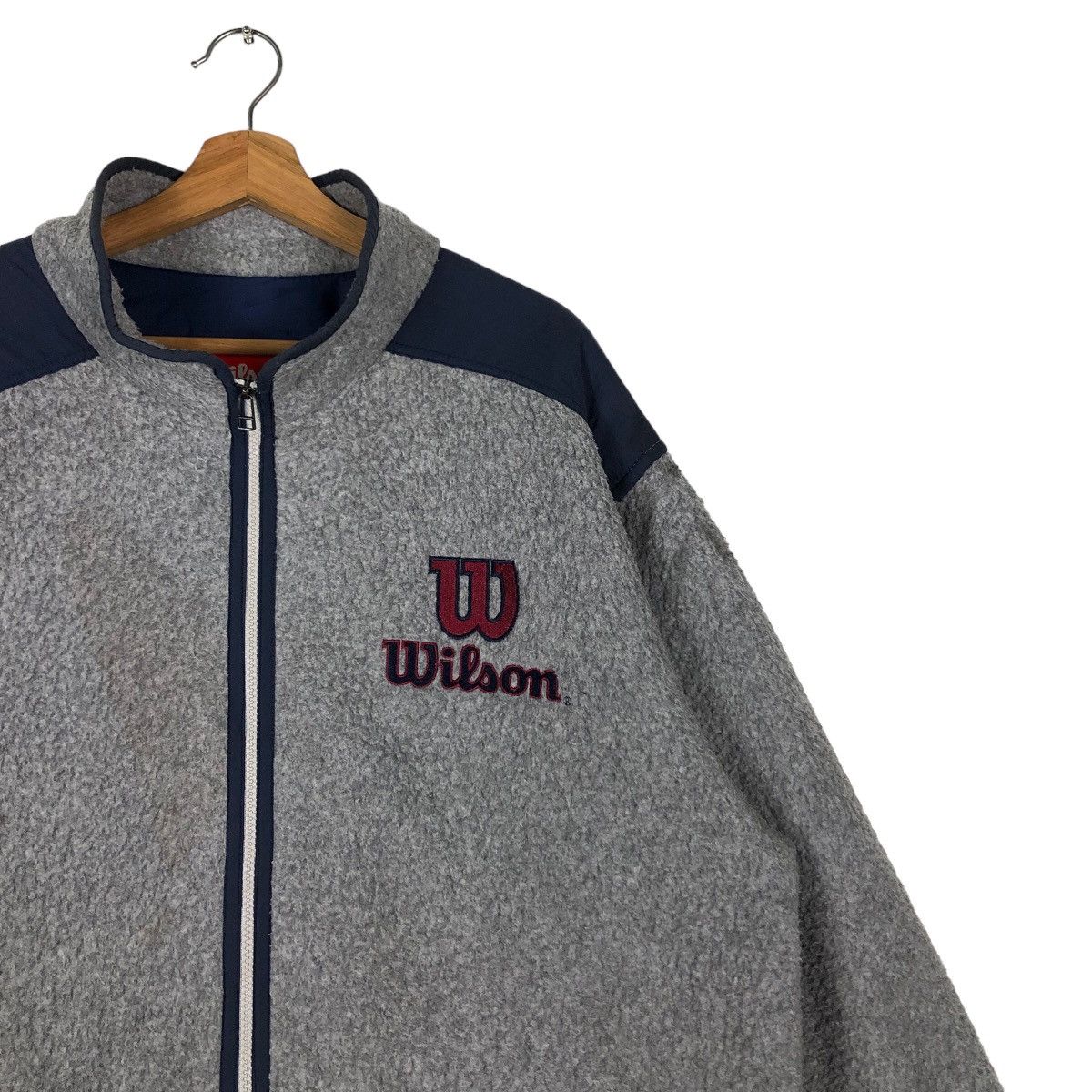 Japanese Brand 🔥90’s Vintage Fleece Jacket Zipper Wilson Big Logo Size US L / EU 52-54 / 3 - 5 Thumbnail