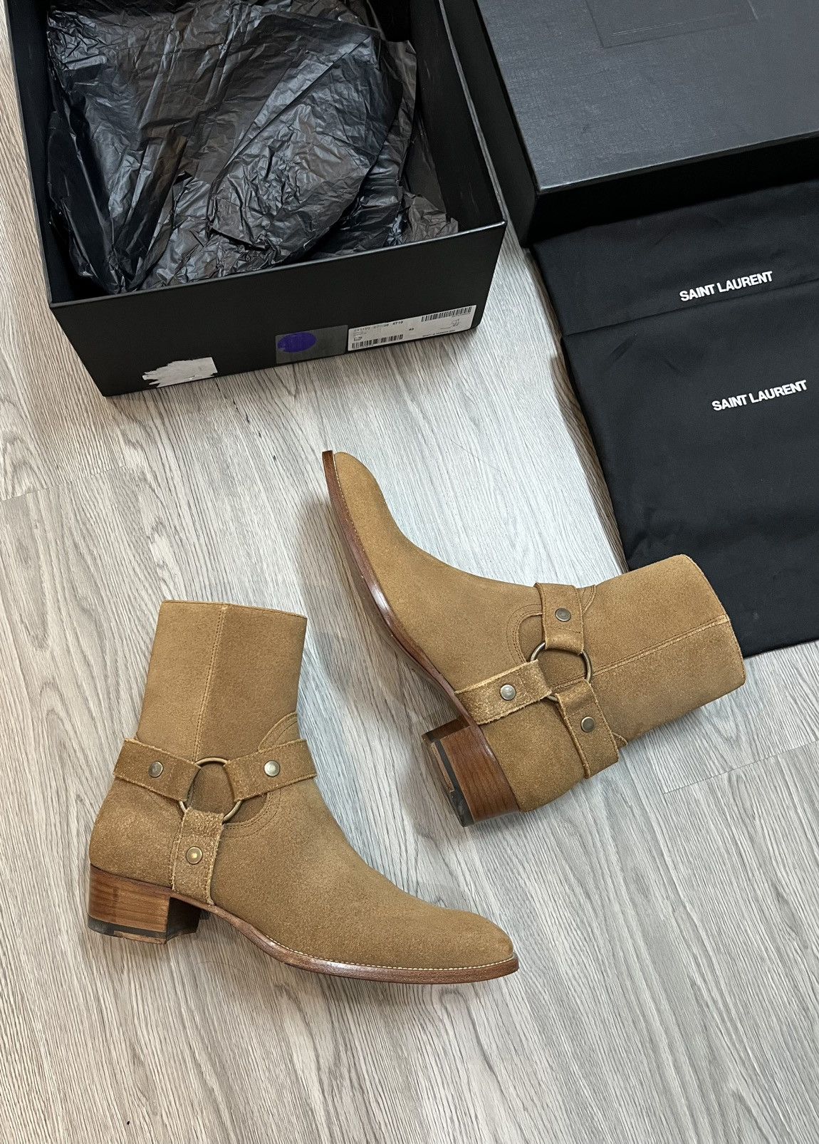 Saint Laurent Paris Saint Laurent Wyatt Harness Tobaco Boots Size US 7 / EU 40 - 12 Thumbnail