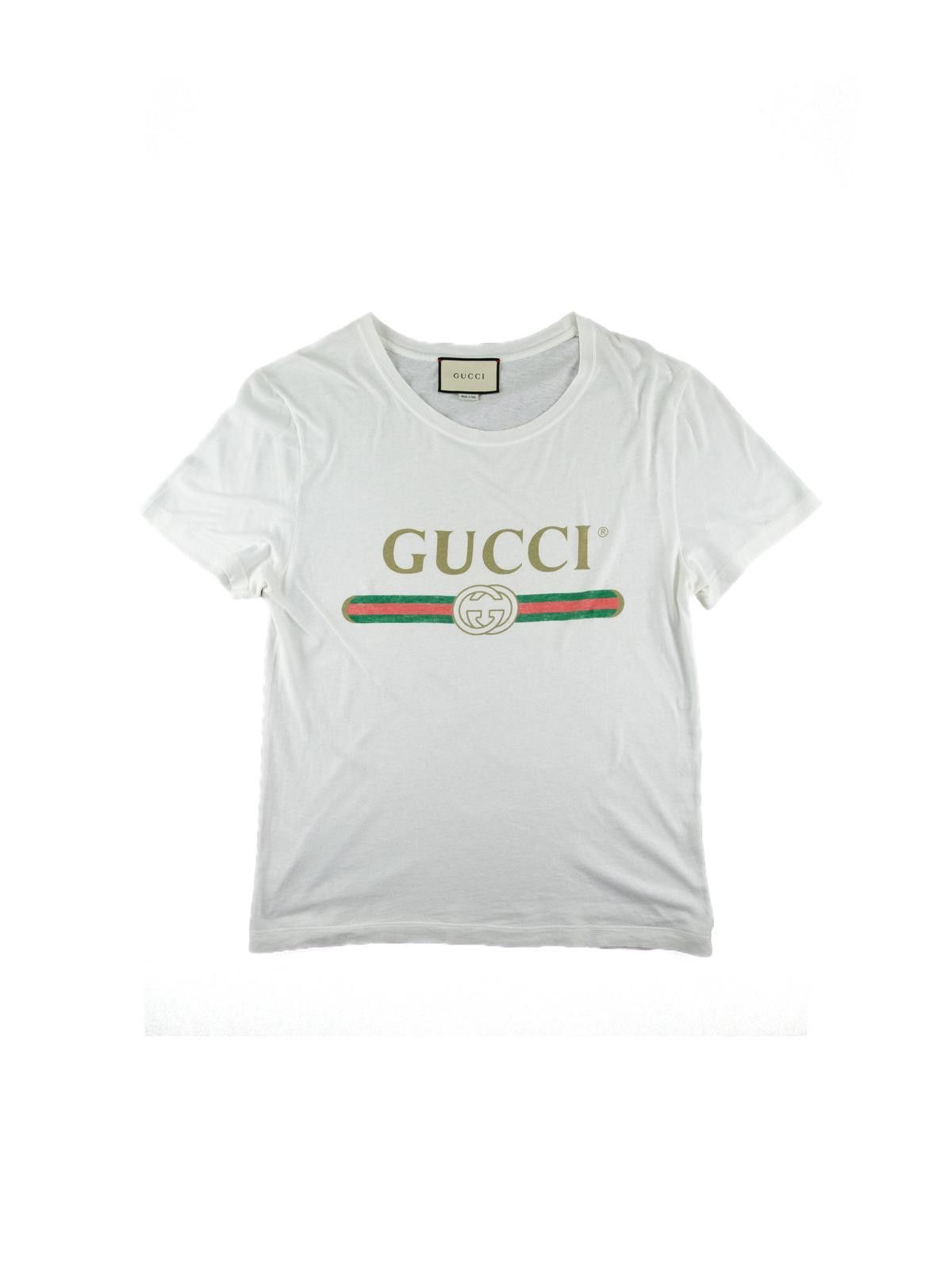 Gucci Gucci Printed Logo White T Shirt Size US XS / EU 42 / 0 - 1 Thumbnail
