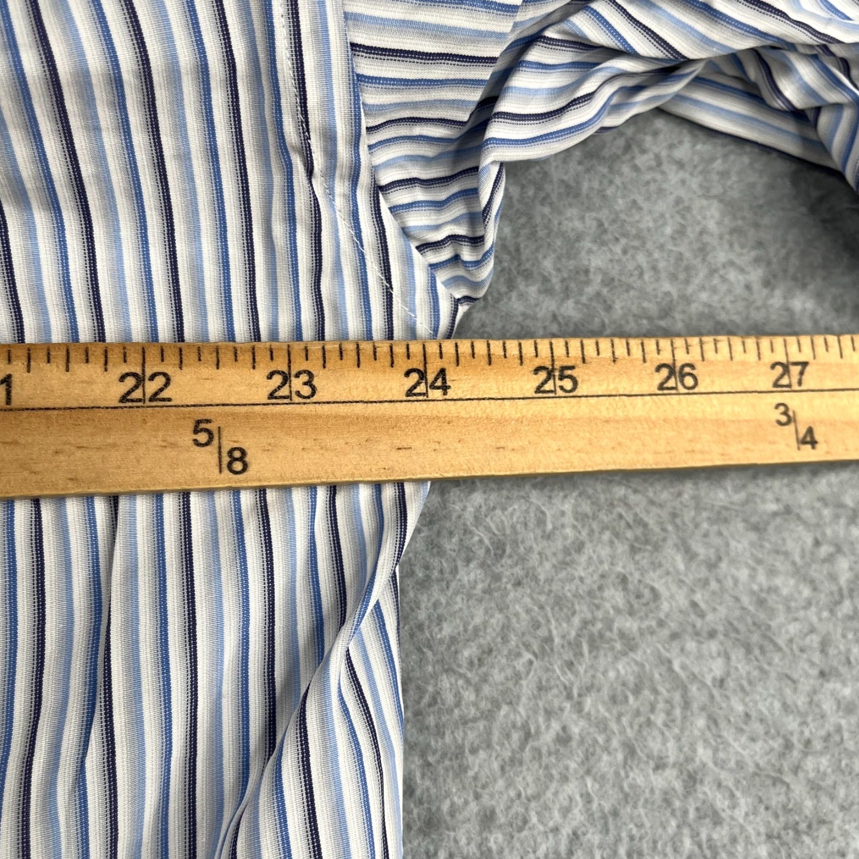 Canali VINTAGE? No. Canali Shirt16 Blue Striped Casual Button Up Long Sleeve Mens Made In Italy Size US L / EU 52-54 / 3 - 7 Thumbnail