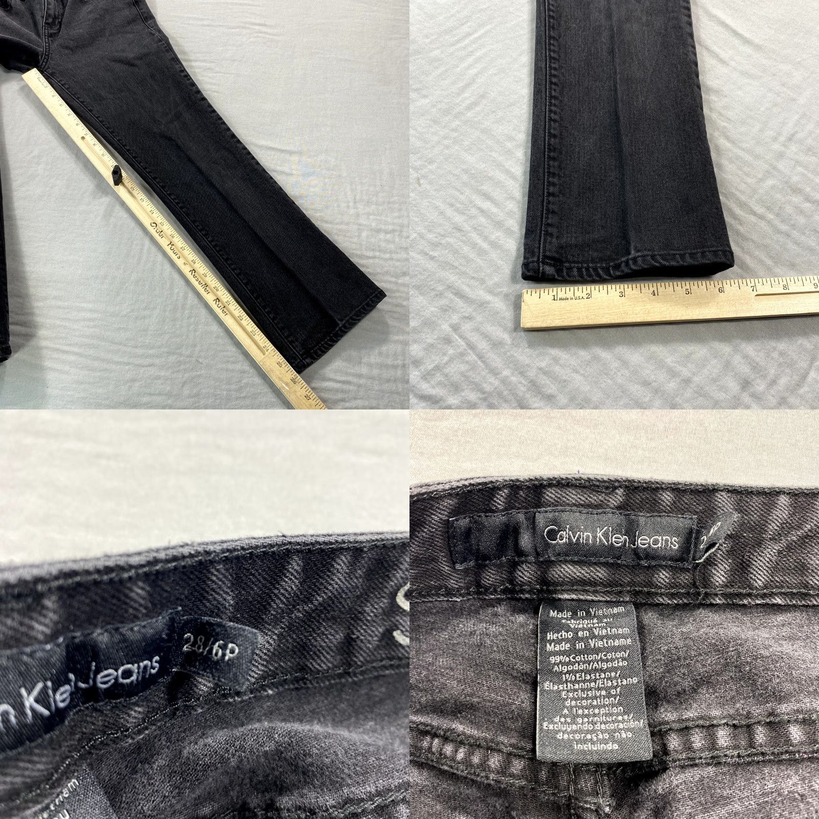 Calvin Klein VTG Calvin Klein Jeans Womens Black Denim Skinny Mid Rise Stretch 28x26 Jeans 6 Womens Size 28" / US 6 / IT 42 - 8 Thumbnail