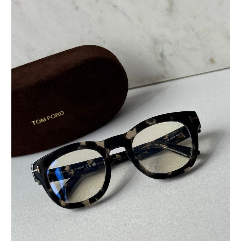 Tom Ford NEW Tom Ford FT5873-B Bluelight Frames in Havana Black Size ONE SIZE - 1 Thumbnail