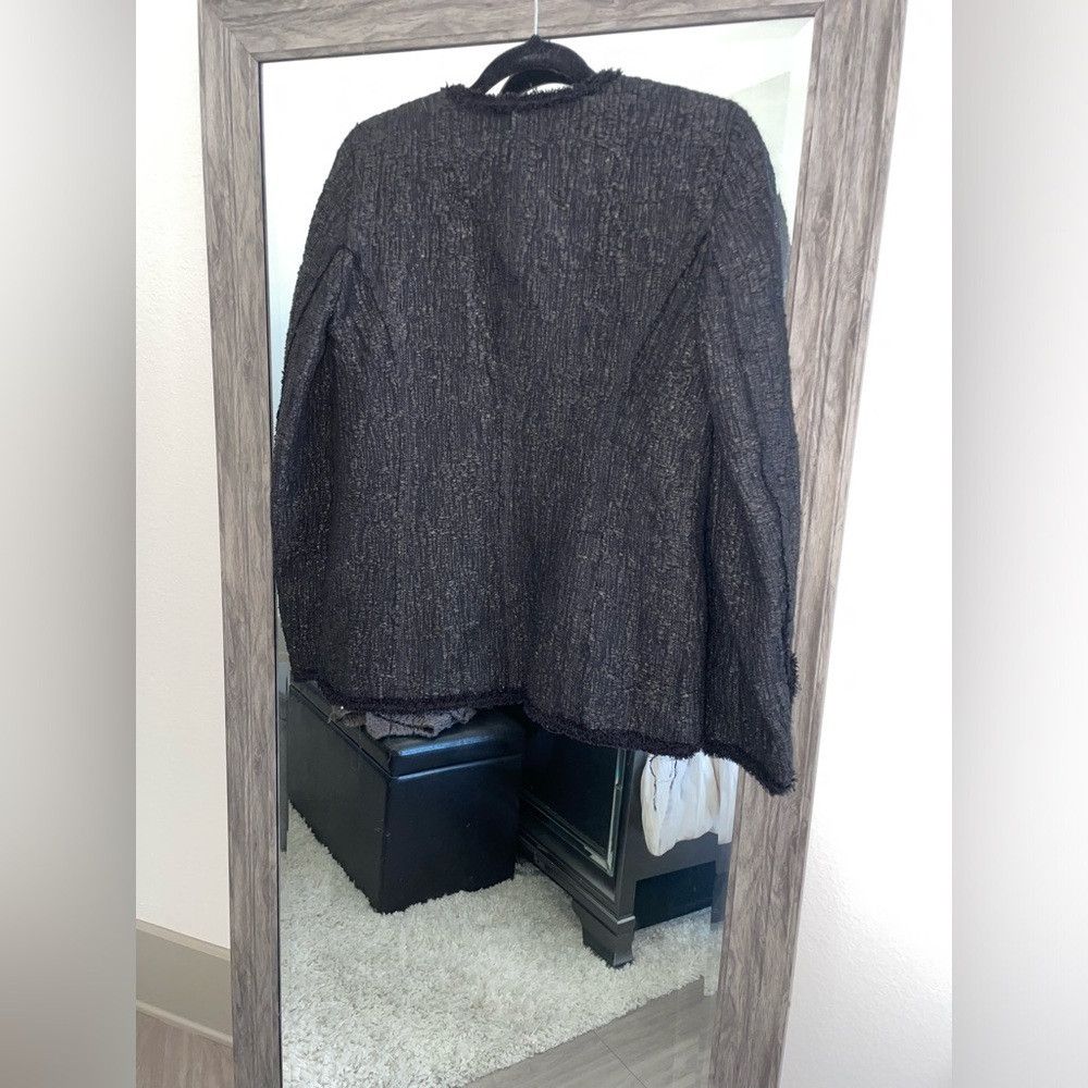Zara Zara black textured blazer Size S / US 4 / IT 40 - 3 Thumbnail
